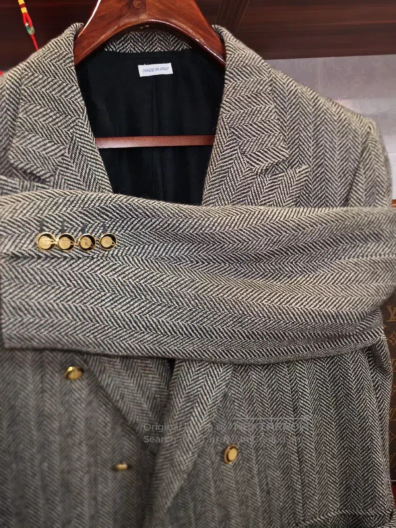 Brioni Brioni Alpaca herringbone winter coat Size US XXL / EU 58 / 5 - 9 Thumbnail