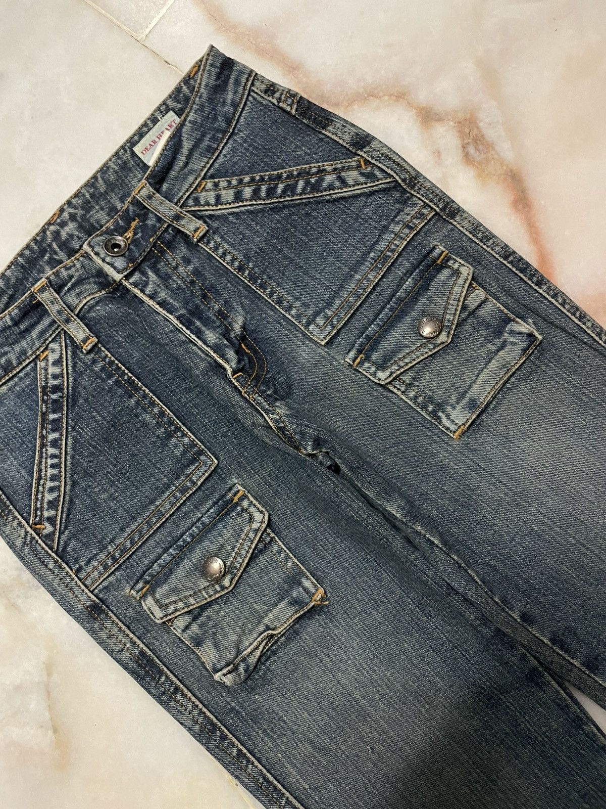 Vintage 💥Bootcut💥90s Dear Heart Japan Bushpants Mudwash Rare Pocket Size 25" / US 0 / IT 36 - 4 Thumbnail