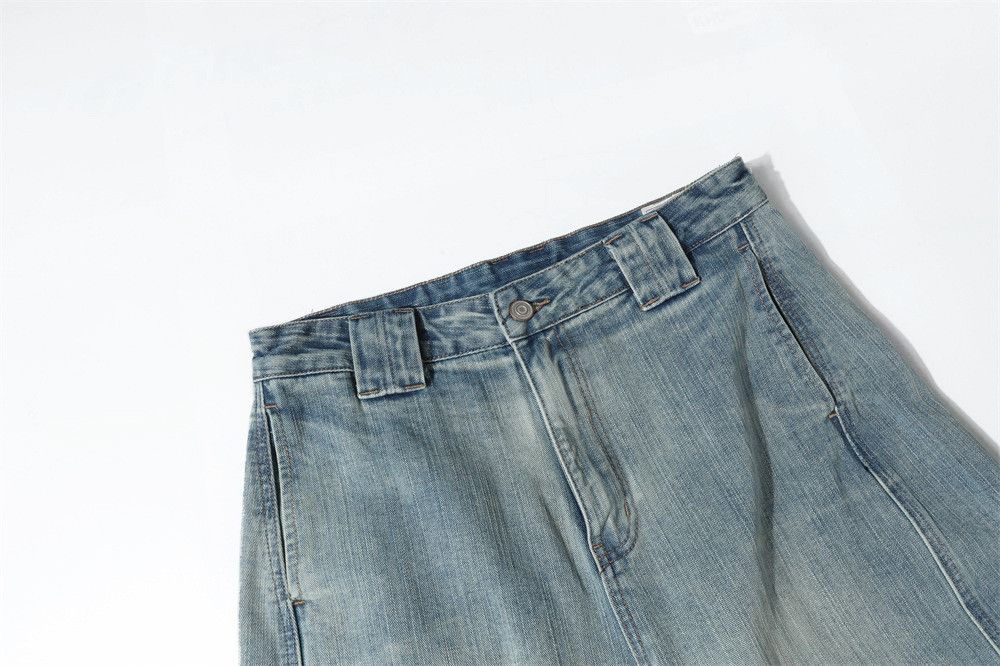 Vintage American Retro Washed & Distressed Loose-Fit Denim Shorts Size US 32 / EU 48 - 3 Thumbnail