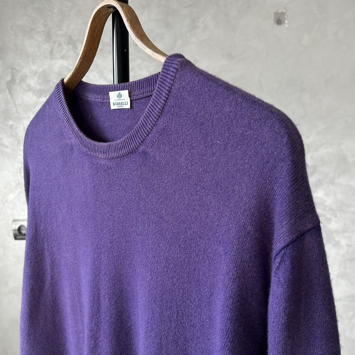 Luigi Borrelli Borrelli Napoli 100% Cashmere Purple Garment Dyed Sweater Size US XL / EU 56 / 4 - 3 Thumbnail