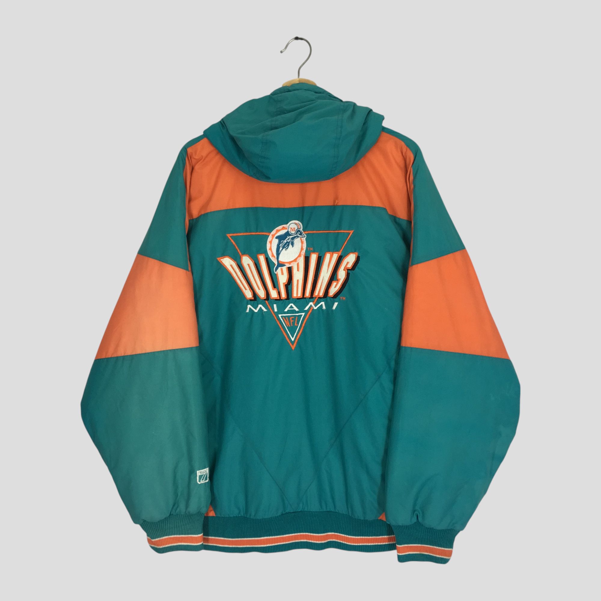 NFL Vintage 90's Miami Dolphins NFL Football Bomber Jacket Size US L / EU 52-54 / 3 - 1 Thumbnail