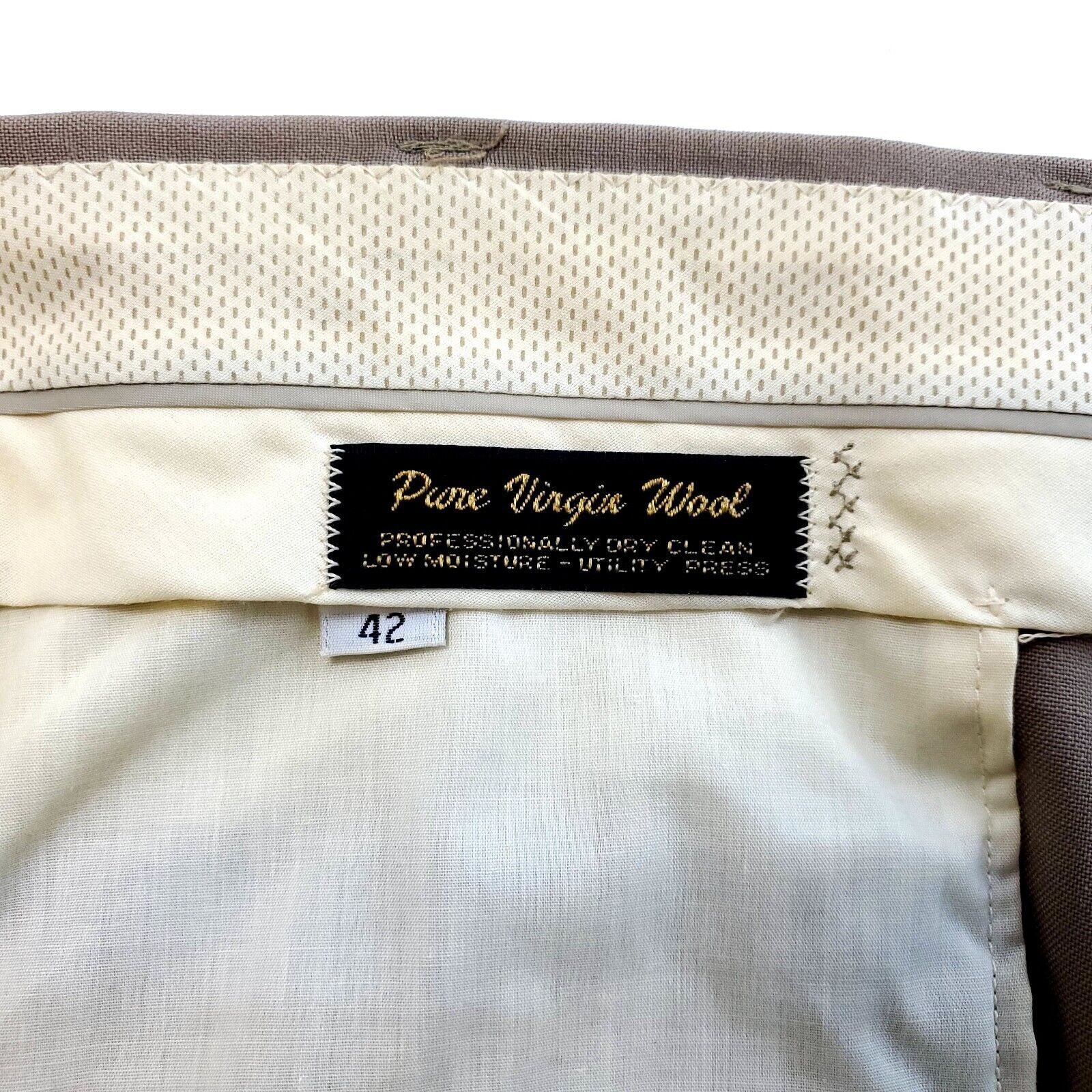 Hart Schaffner Marx Hart Schaffner Marx Virgin Wool Pleated Cuffed Tan High Rise Size 40R - 5 Thumbnail