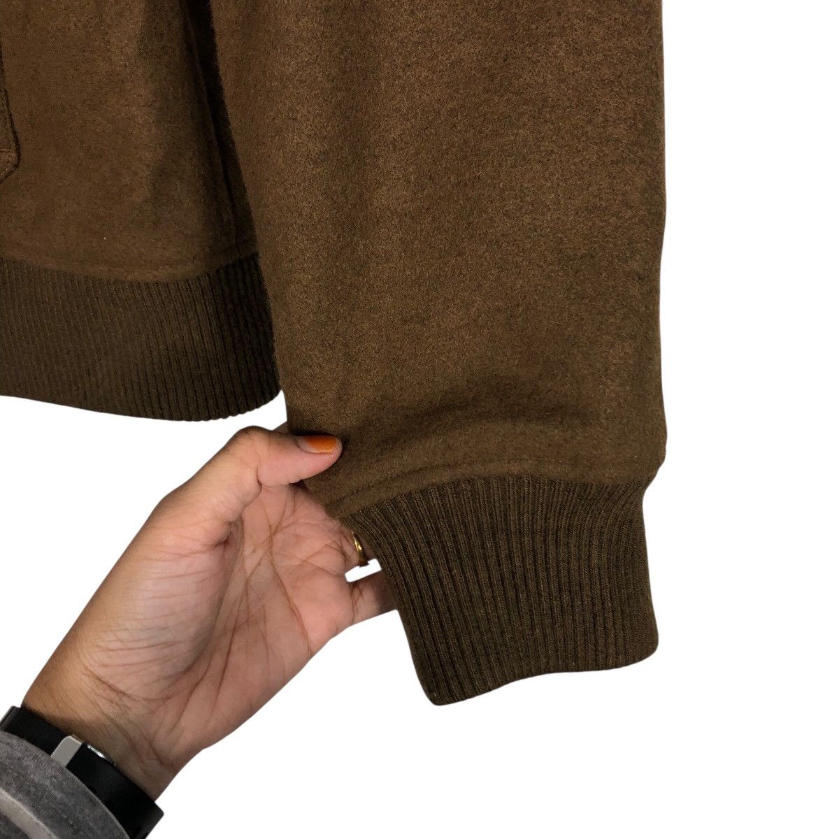Japanese Brand 📌Rich Brown Vintage Wool Bomber Jacket Uniqlo Issey Miyake Size US M / EU 48-50 / 2 - 16 Thumbnail