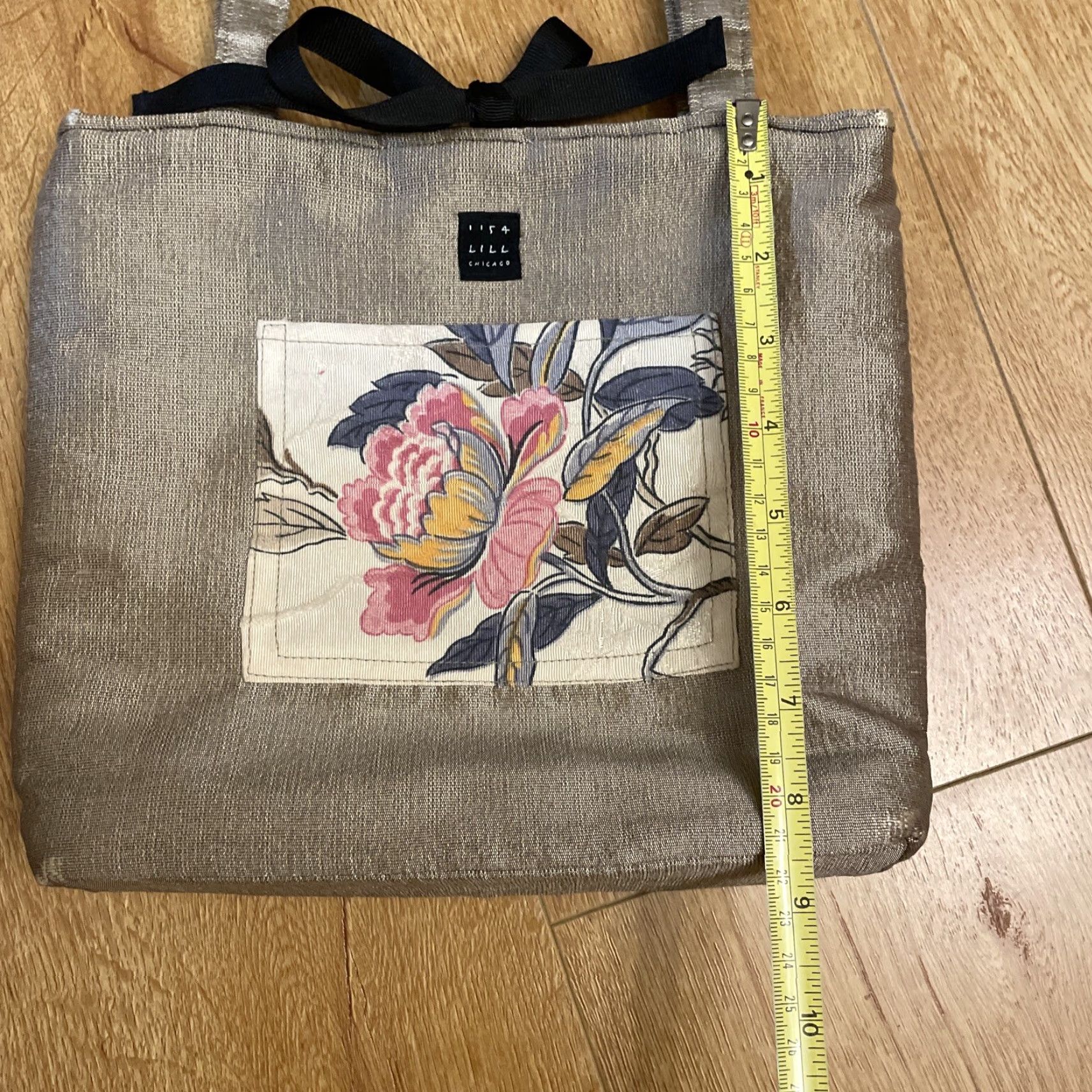 Vintage VINTAGE Lisa Lill Studio Reversable Shoulder Bag Fabric Tote Metallic Gold Two Pockets Womens Bag Brown Exterior Cotton Blend Pockets 2 Size ONE SIZE - 5 Thumbnail