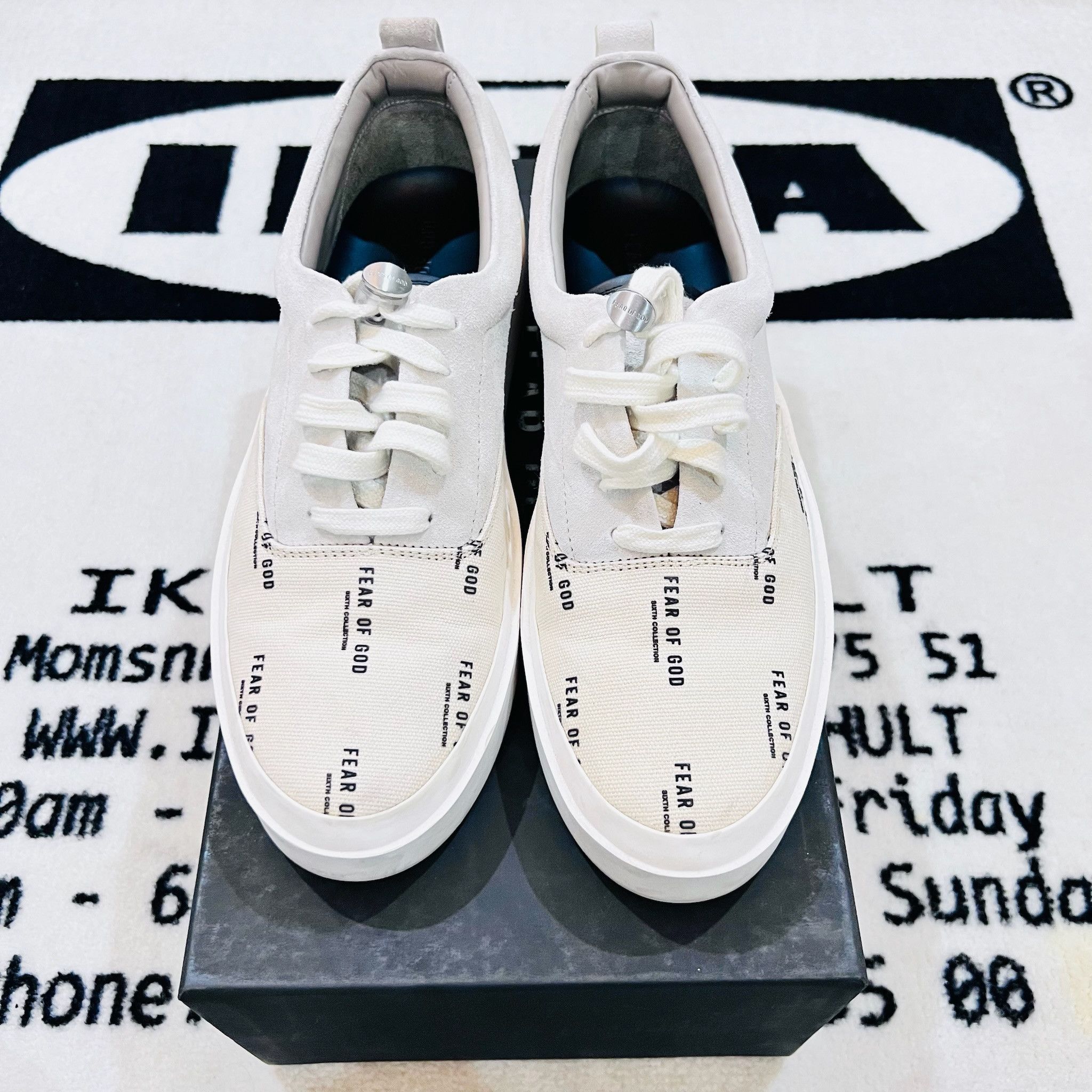 Fear of God Fear of God Grey 101 Allover Logo Print Low Top Sneakers Size US 8 / IT 38 - 2 Thumbnail