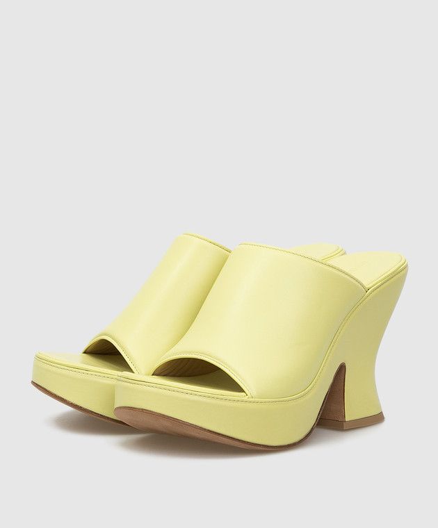Bottega Veneta o1y0725 Mules in Lime Green Size US 8.5 / IT 38.5 - 2 Thumbnail