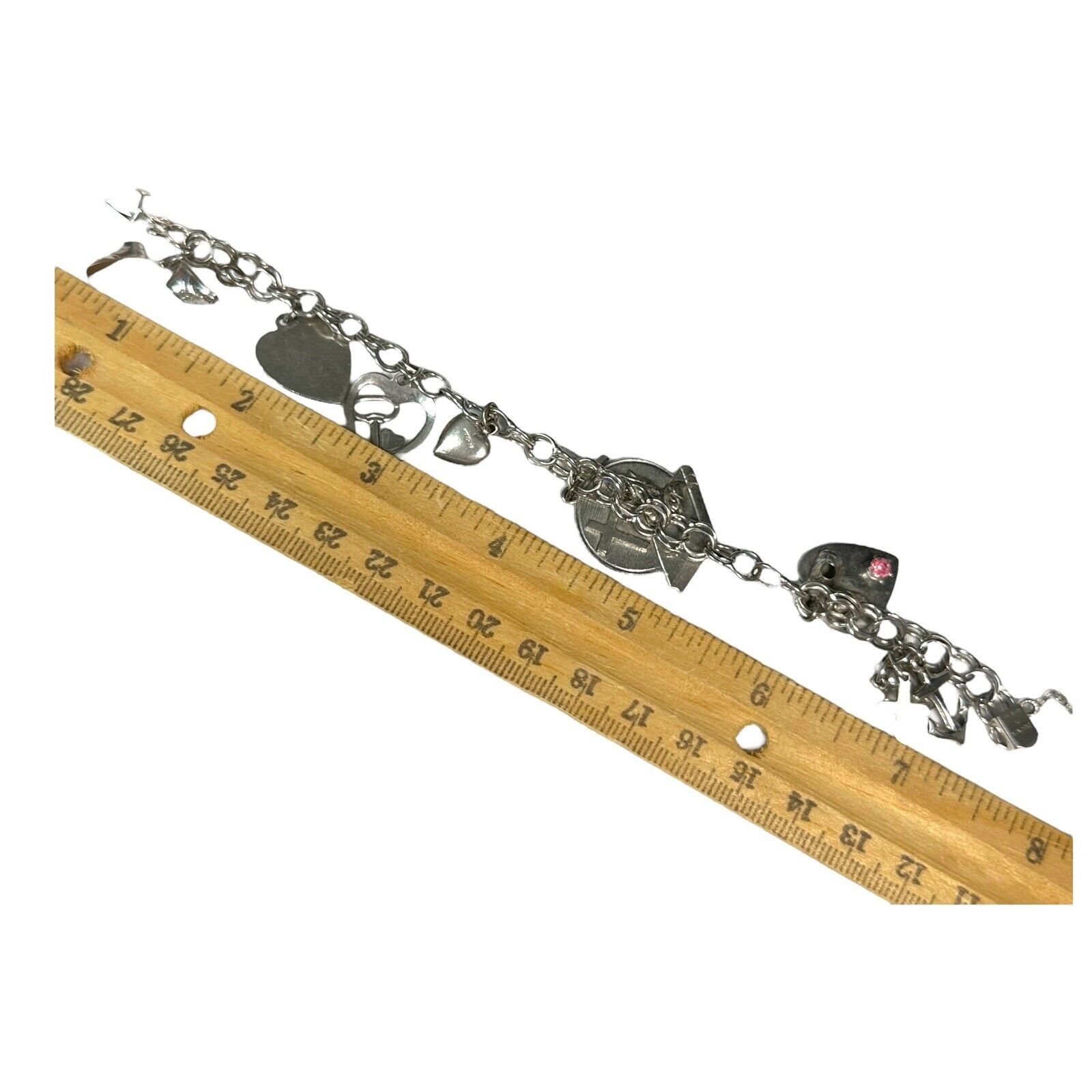 Vintage Vintage Forstner Charm Bracelet With Heart & Cross Charms An Size ONE SIZE - 23 Thumbnail