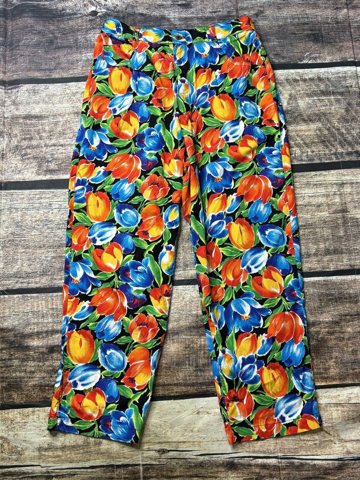 Gap VTG GAP Pants Womens 11/12 Floral Abstract Cotton Japan Made Size 34" / US 12 / IT 48 - 1 Thumbnail