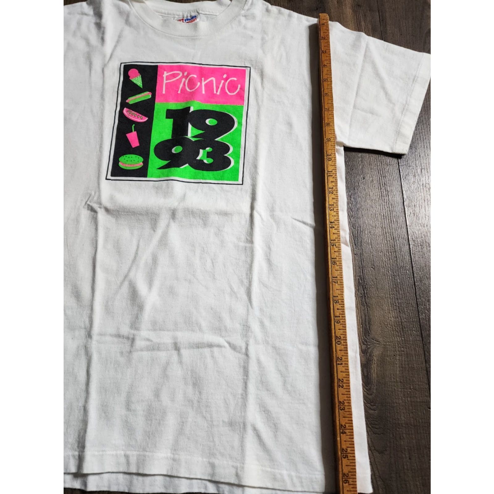 Hanes VINTAGE Hanes T-Shirt Mens M Picnic 1993 White Short Sleeve Crew Neck 90s USA Family Fun Day Picnic Size US M / EU 48-50 / 2 - 4 Thumbnail