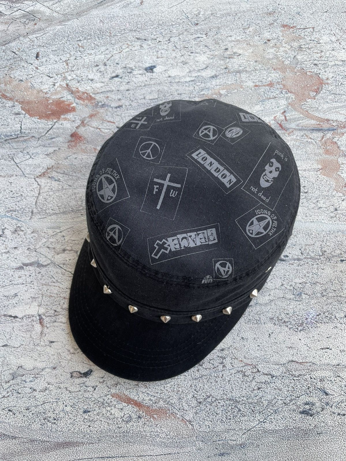 If Six Was Nine Gothic Punk Studded Patrol Cadet Hat lgb Size ONE SIZE - 8 Thumbnail