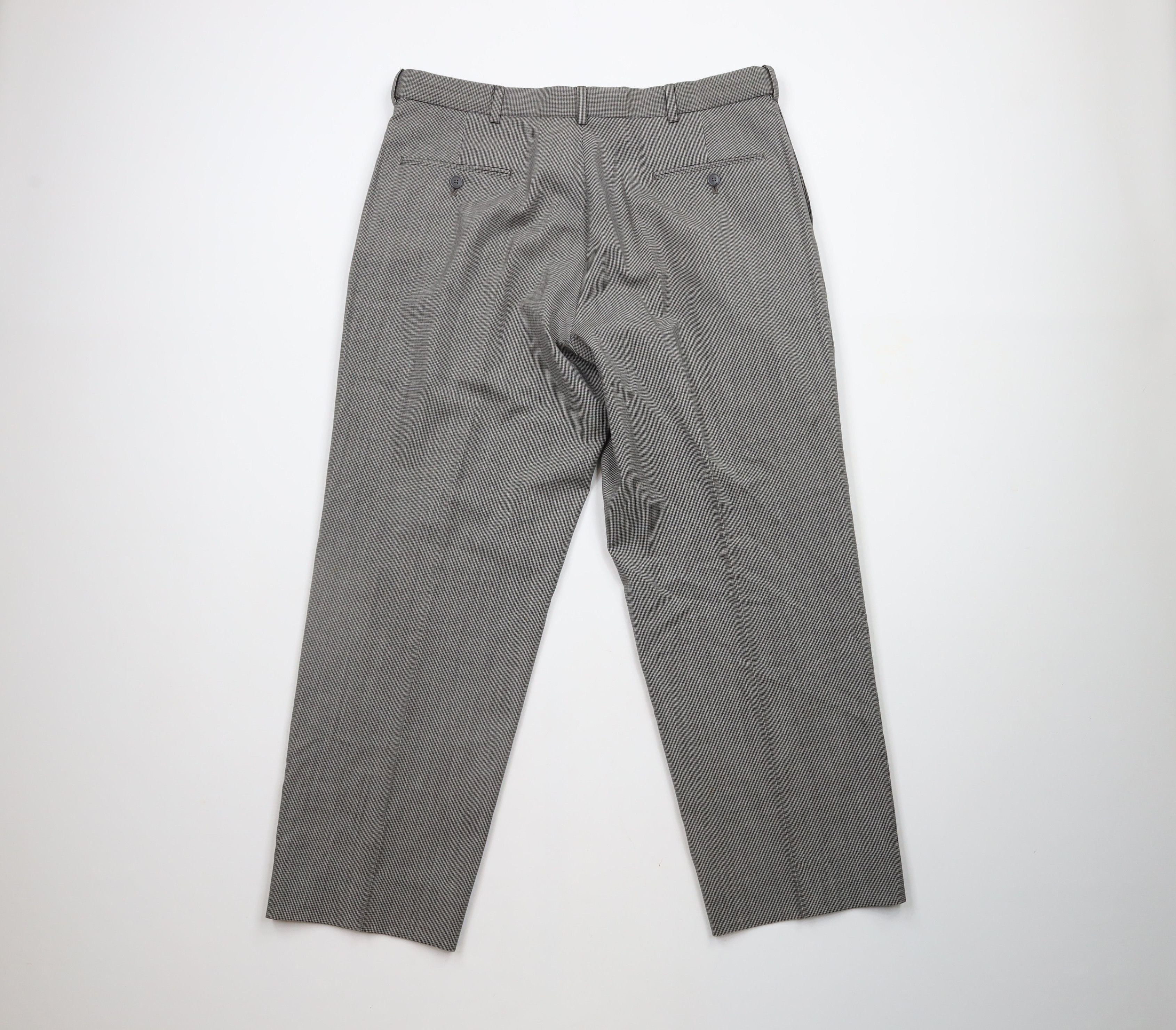 Vintage Vintage 90s Streetwear Houndstooth Wool Wide Leg Pants Size US 36 / EU 52 - 8 Thumbnail