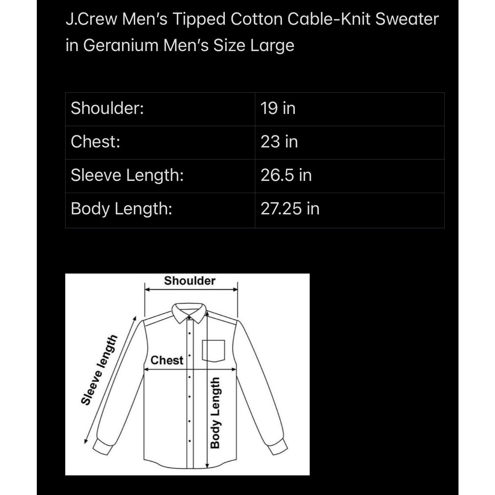J.Crew J.Crew Tipped Cotton Cable-Knit Sweater in Geranium Size L Size US L / EU 52-54 / 3 - 6 Thumbnail