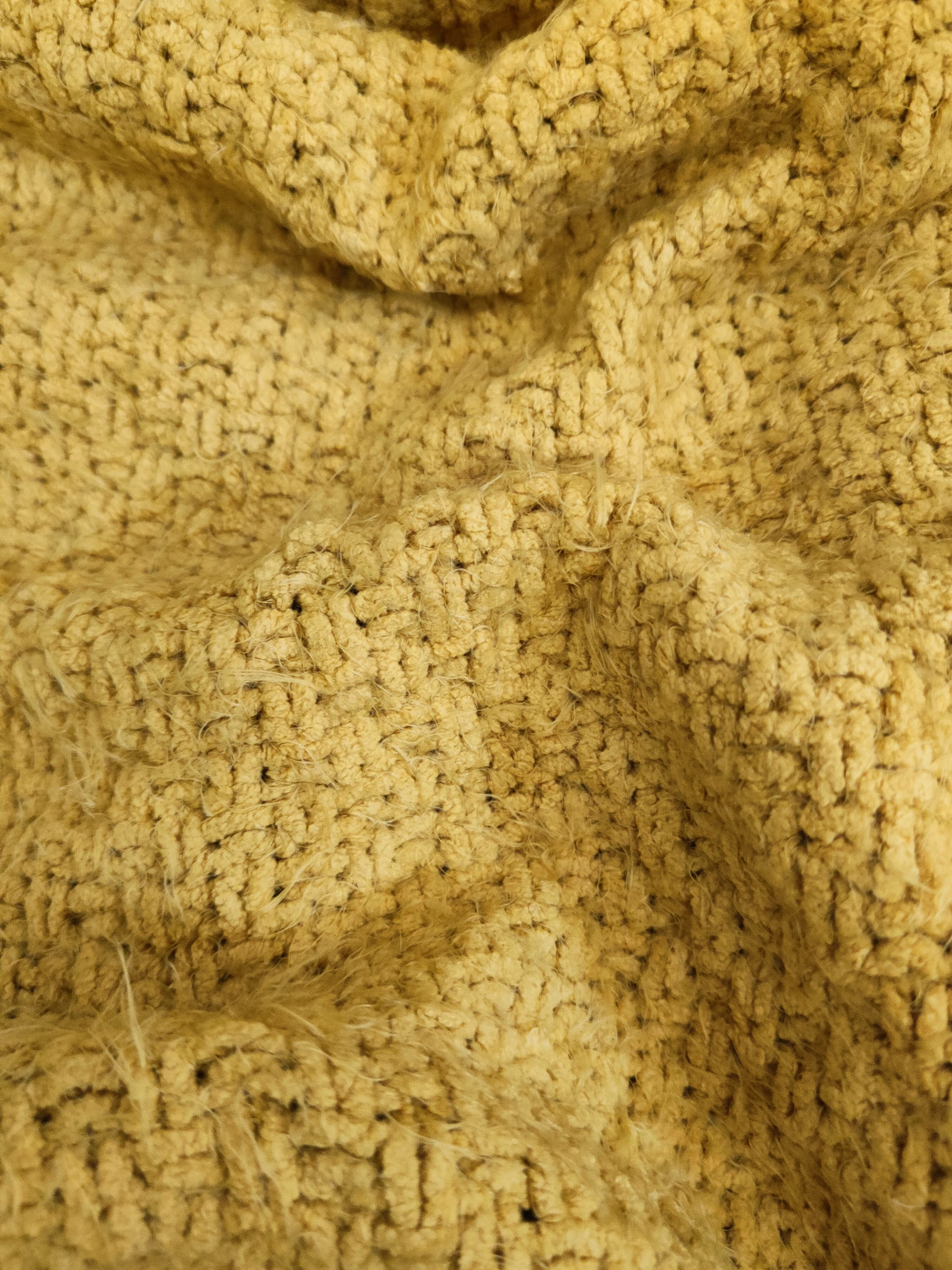 Japanese Brand DL Chez Toi Yellow Fur Mohair Knitwear #46-457 Size M / US 6-8 / IT 42-44 - 12 Thumbnail