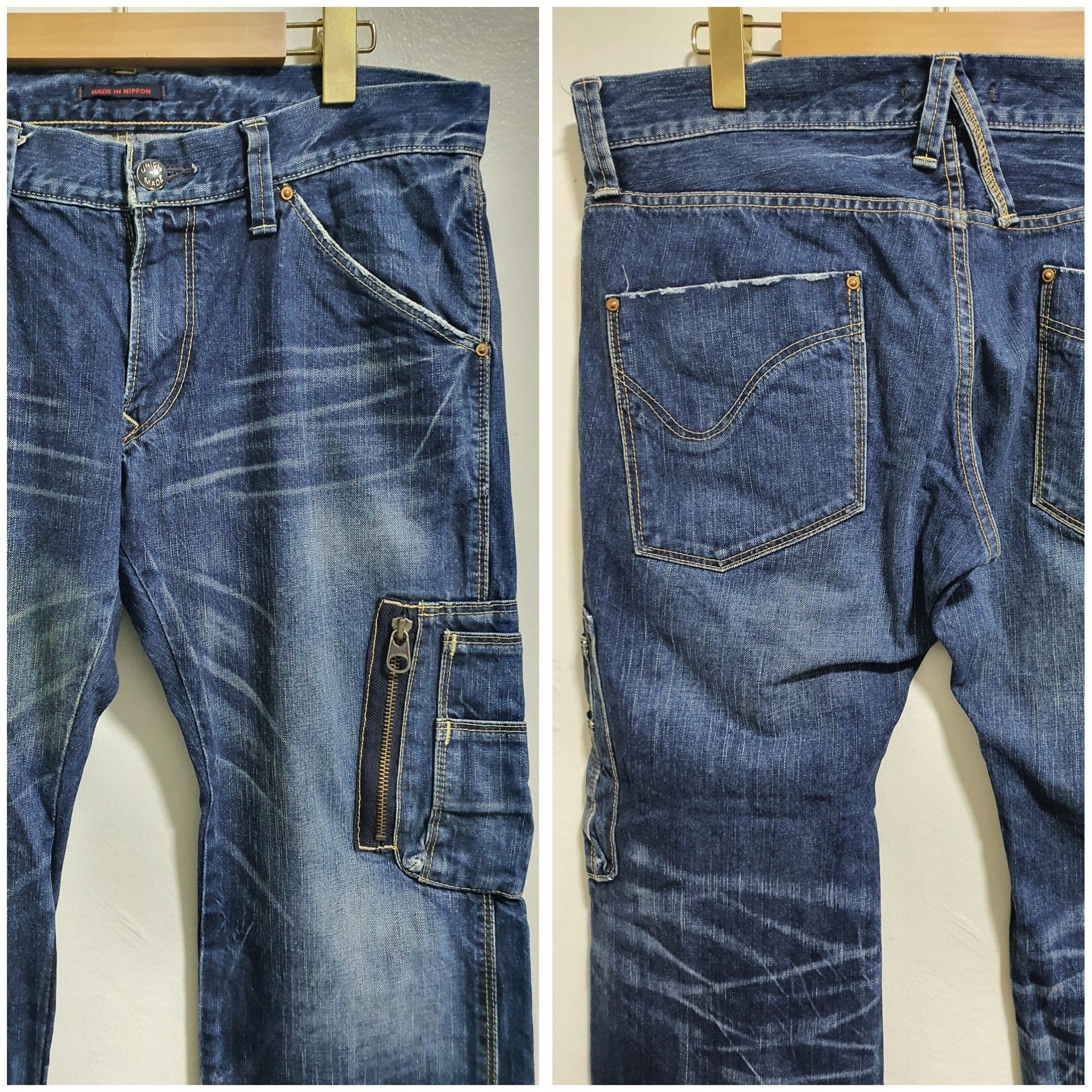 Japanese Brand BLUEWAY 35”/36.5” CARGO JEANS Size US 35 - 3 Thumbnail