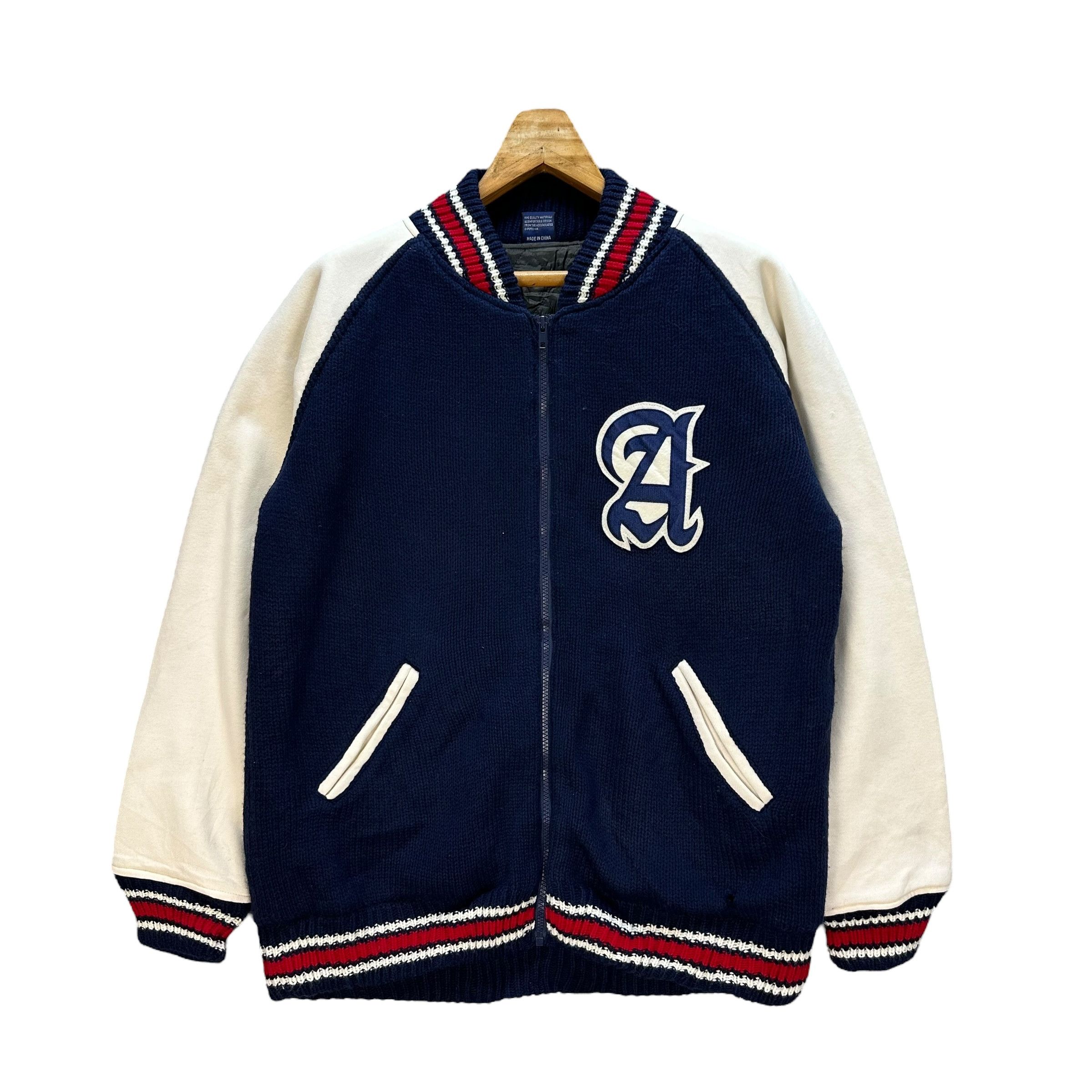 Native NATIVE AMERICAN Graphic Logo Knitted Bomber Jacket #A55-1259 Size US L / EU 52-54 / 3 - 3 Thumbnail