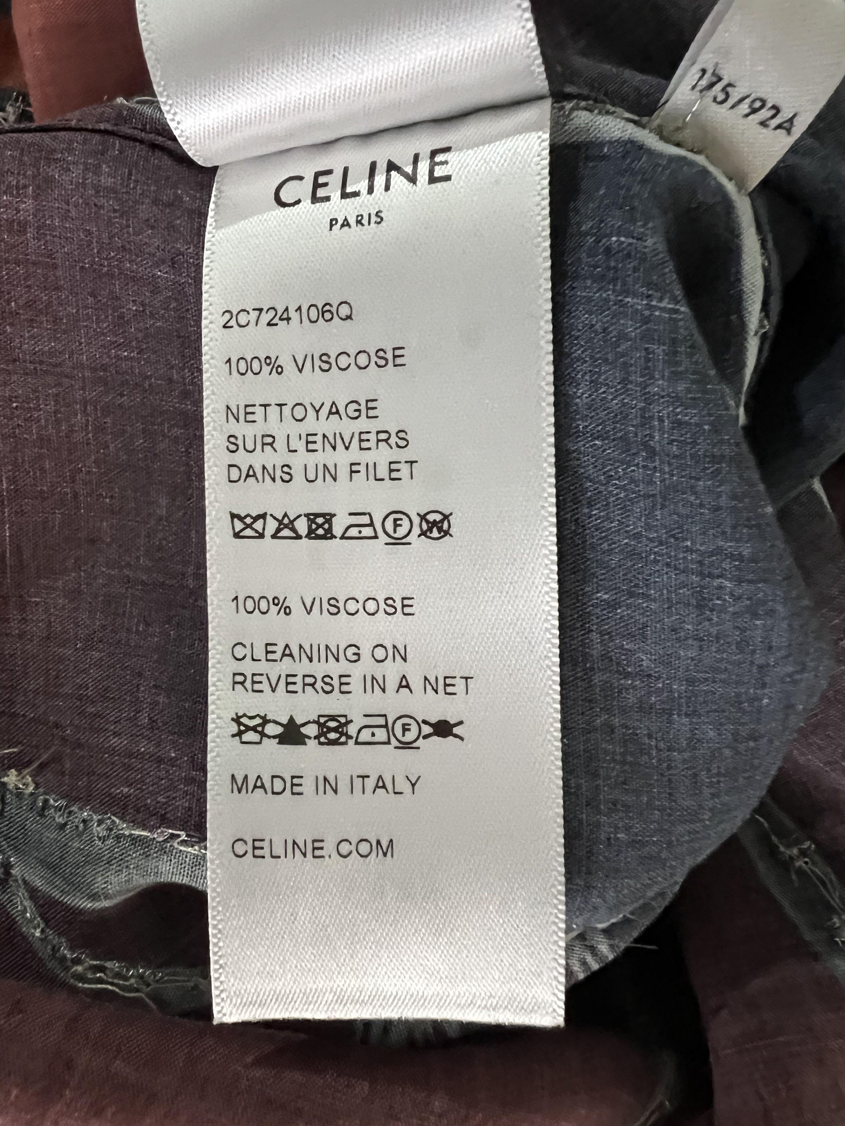 Celine × Hedi Slimane Palm Embroidered Short Sleeved Shirt Size US M / EU 48-50 / 2 - 13 Thumbnail