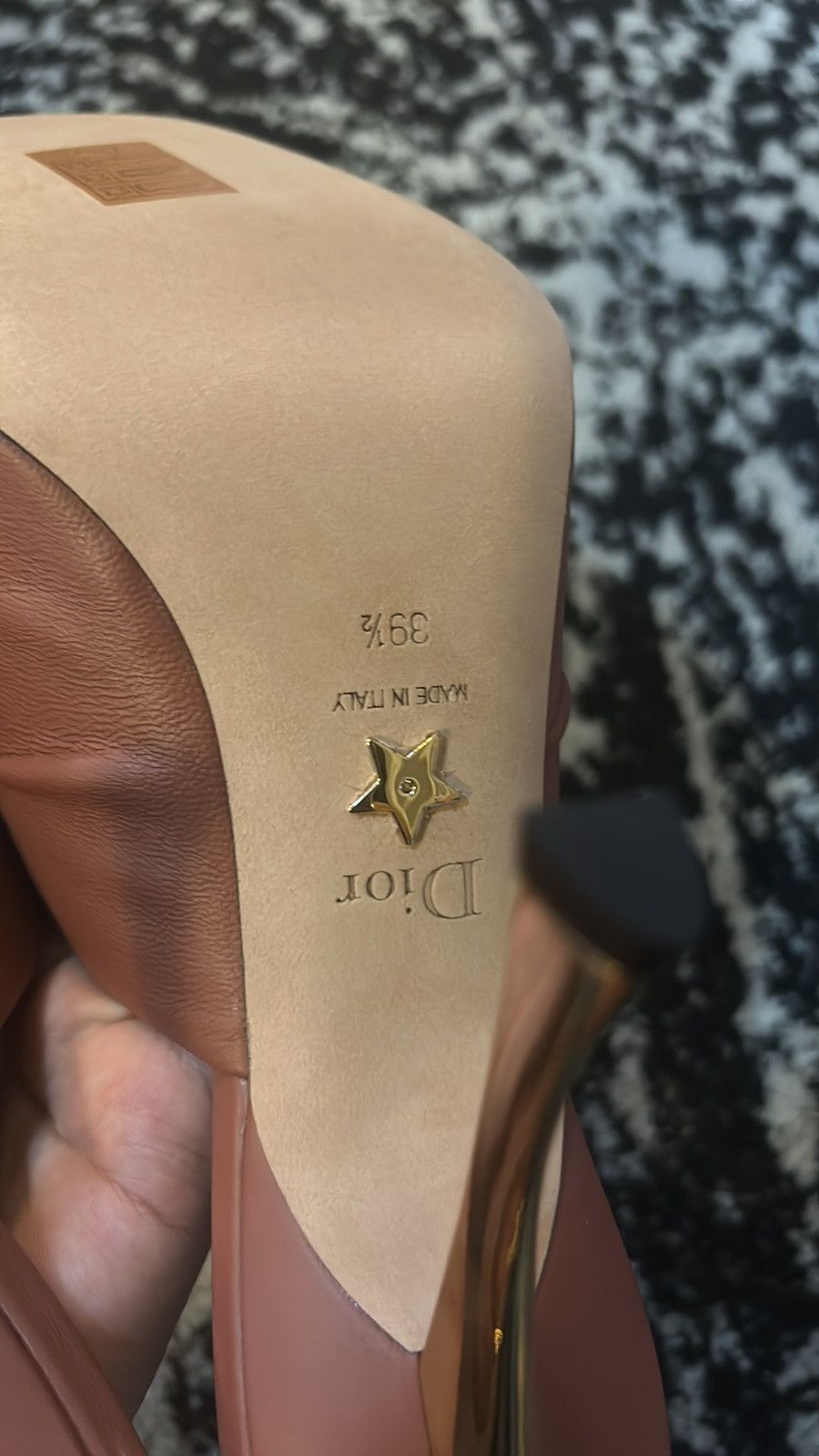 Dior Christian Dior D-Fame Heeled Sandal Rust Colored Lambskin Size US 9.5 / IT 39.5 - 8 Thumbnail