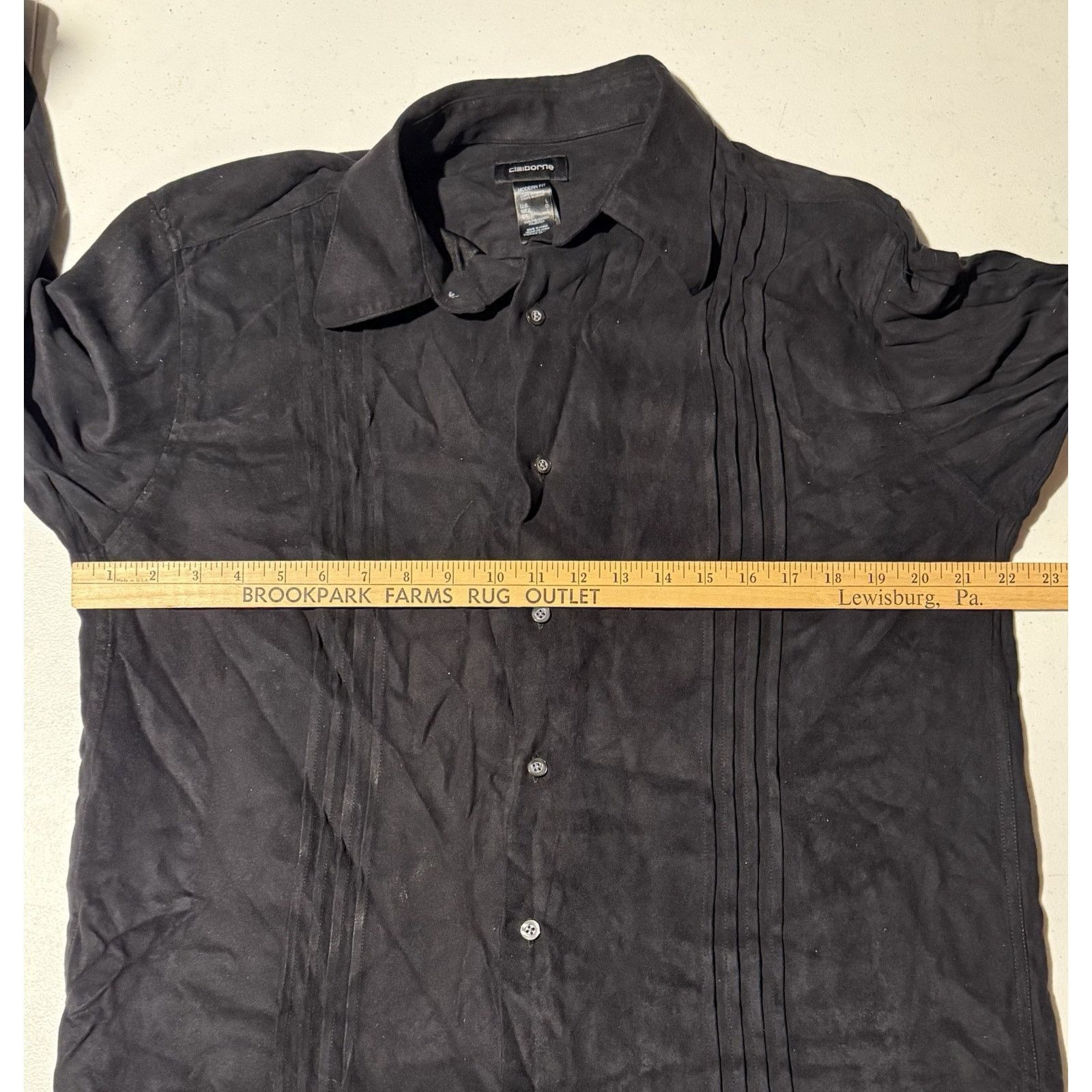 Other Liz Claiborne Blouse Womens Large Pintuck Dark Academia Size L / US 10 / IT 46 - 4 Thumbnail