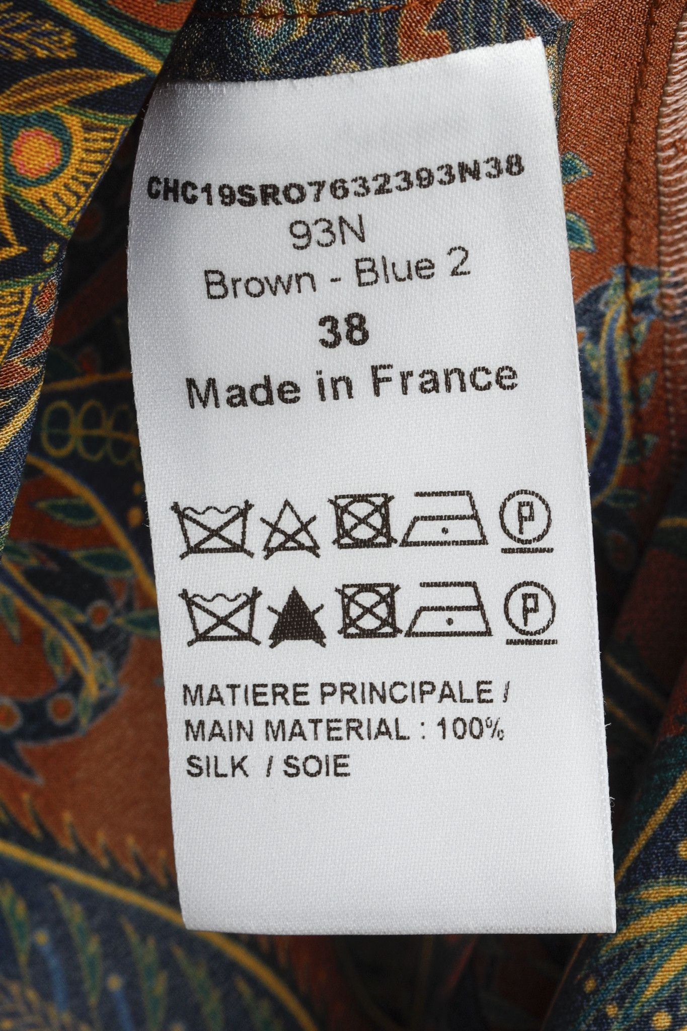 Chloe Chloe Brown & Blue Paisley Silk De Chine Midi Dress Size M / US 6-8 / IT 42-44 - 9 Thumbnail