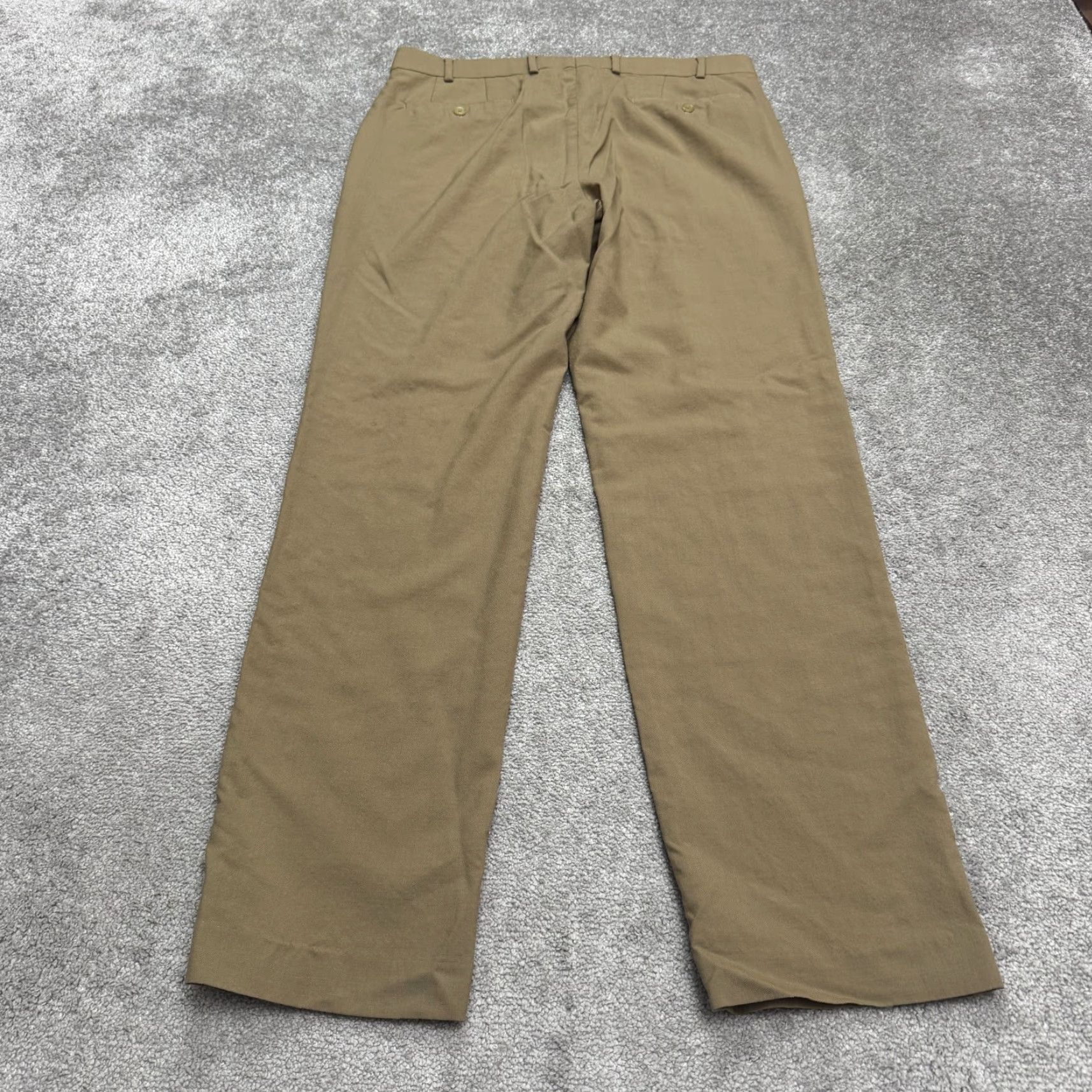 Ralph Lauren VINTAGE Lauren Ralph Lauren Wool Dress Pants Men 36x33 Regular Fit Brown Classic Formal Business Casual Size US 36 / EU 52 - 2 Thumbnail