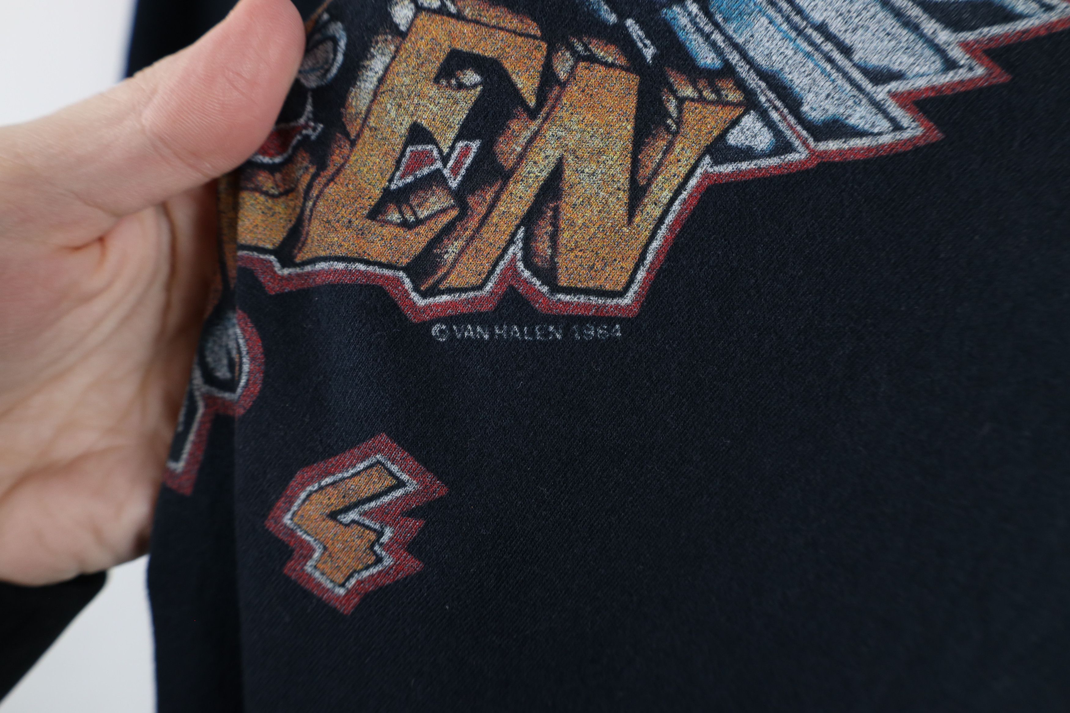 Vintage Vintage 80s 1984 Tour of the World Van Halen Band T-Shirt Size US XL / EU 56 / 4 - 5 Thumbnail