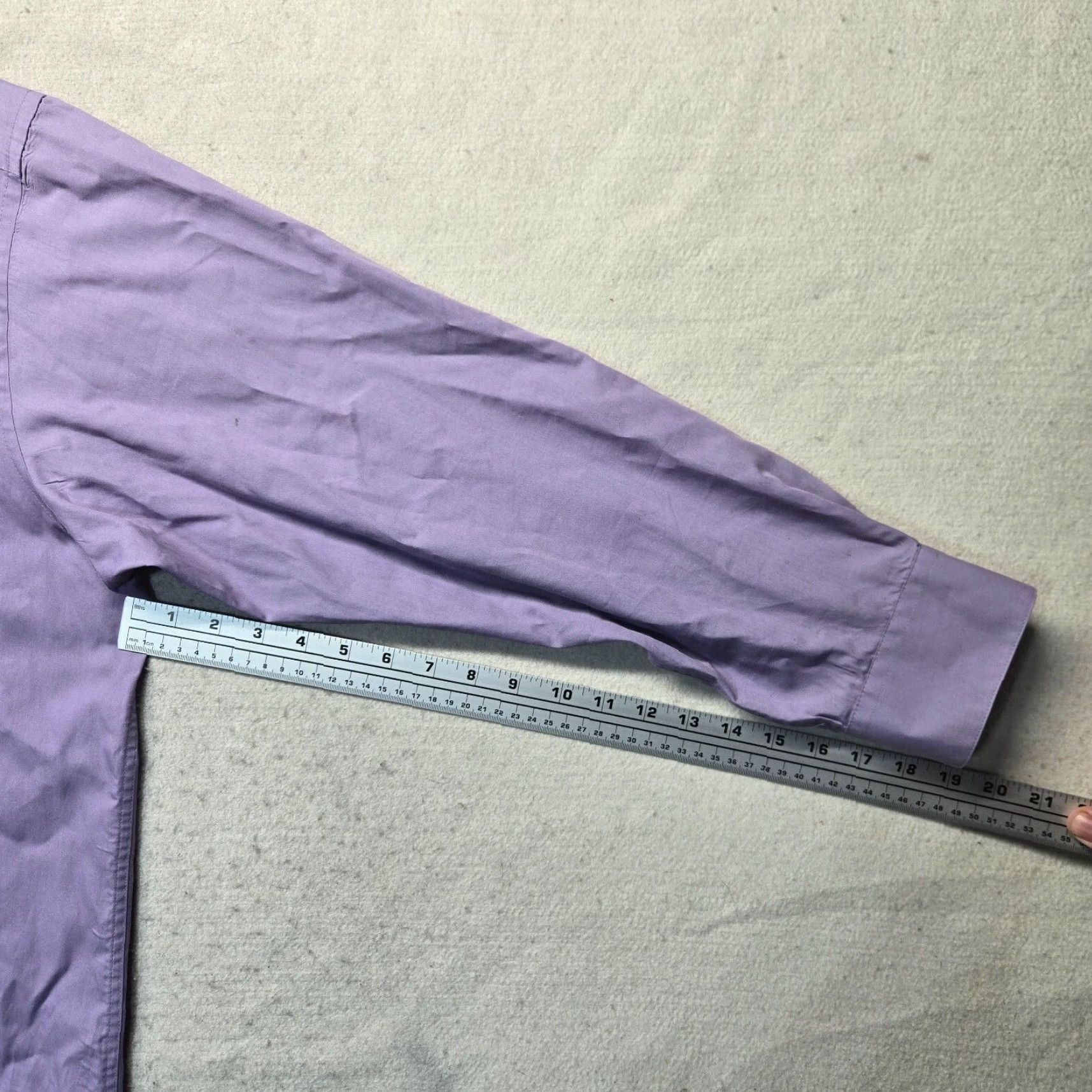 Vintage Covington Shirt Dress Purple Long Sleeve Button Up Adult Men's L 16 16.5 Cotton Polyester Solid Collared Unique Covington Mens Shirt Size 42R - 5 Thumbnail
