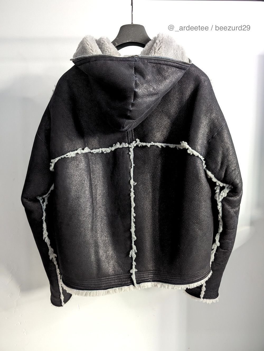 Rick Owens *NEW* SHEARLING LEATHER FULL ZIP SEALED WINDBREAKER JACKET Size US M / EU 48-50 / 2 - 9 Thumbnail