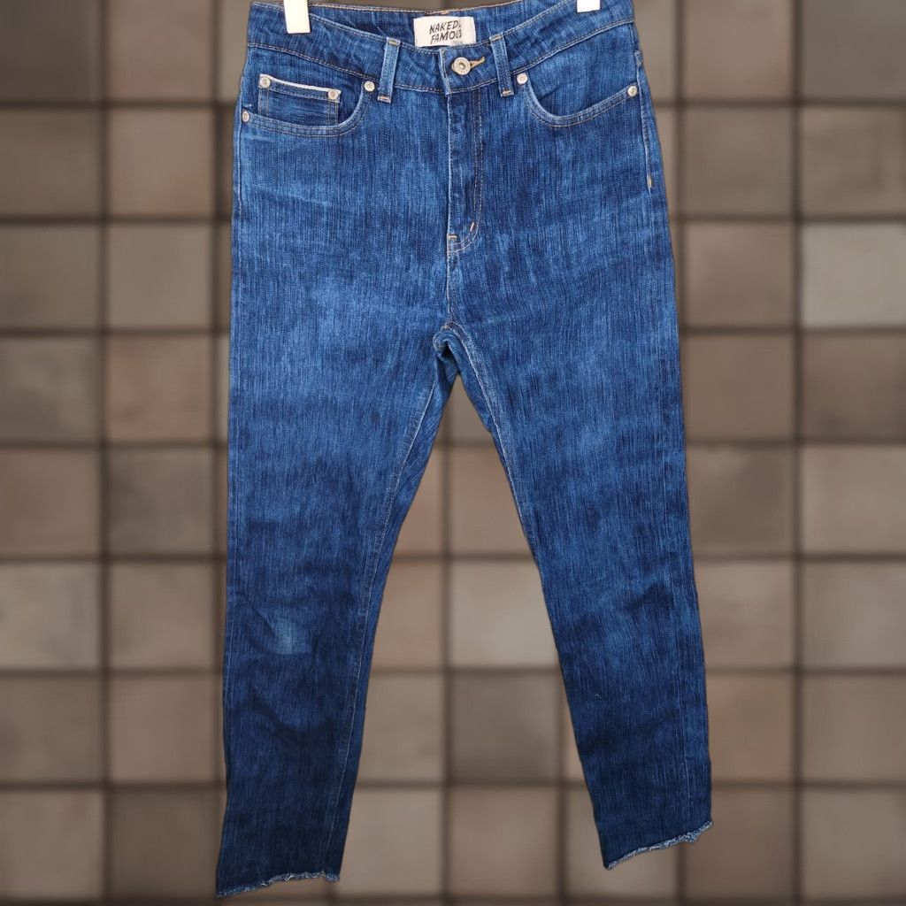 Vintage Naked & Famous Denim Womens Blue Kasuri Stretch Selvedge High Rise Skinny Jeans-Sz 28 Size 28" / US 6 / IT 42 - 1 Thumbnail