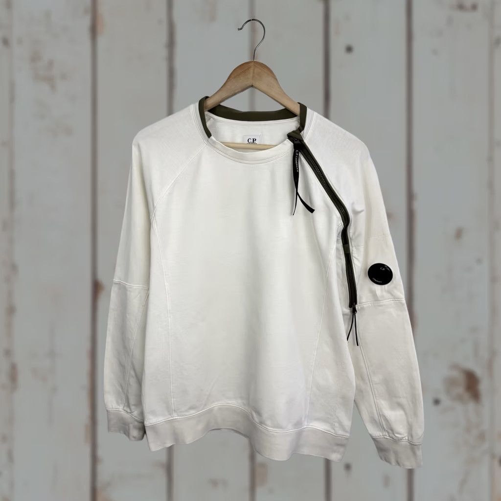 Vintage C. P. Company Sweatshirt Mens Asymmetrical Zip Lens Y2K White M Rare Vintage Issues Size US M / EU 48-50 / 2 - 1 Thumbnail