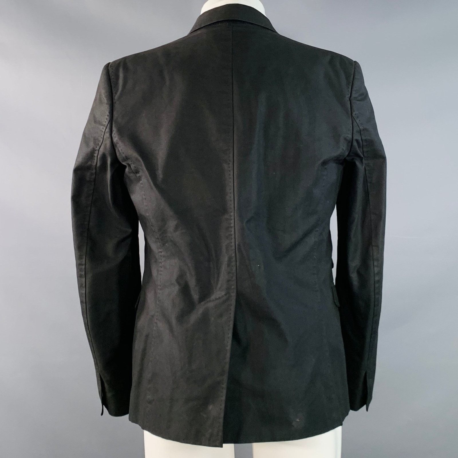 Dsquared2 Black Studded Cotton Blend Studded Notch Lapel Open Front Size 40R - 4 Thumbnail