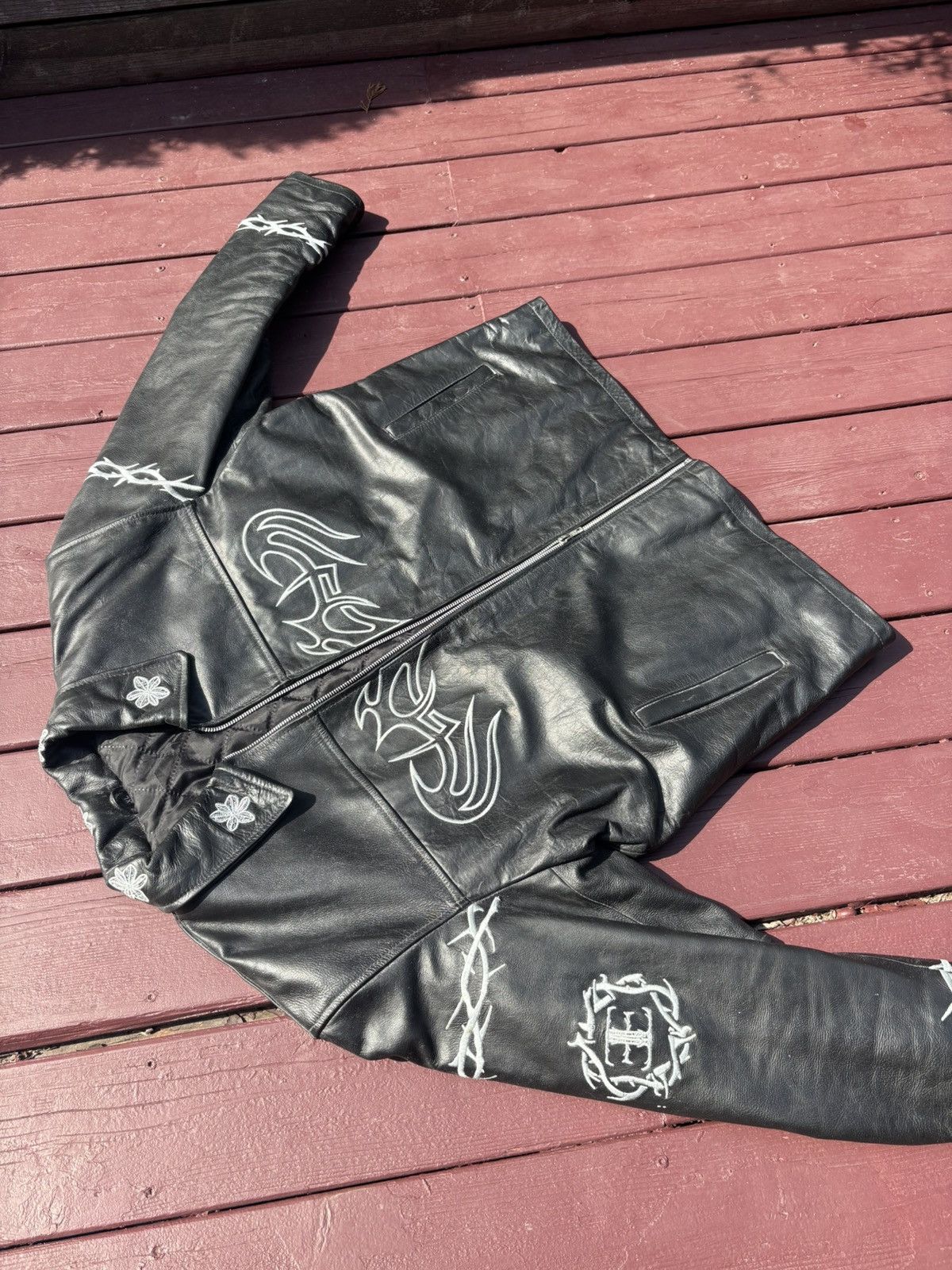 Other Opus 1 LambSkin Leather Jacket, Black and White, Elisium Size US XL / EU 56 / 4 - 4 Thumbnail