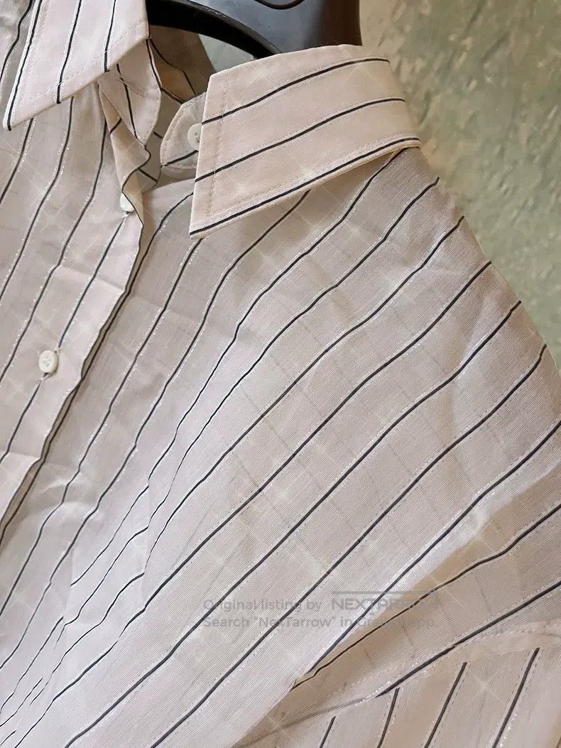 Brunello Cucinelli Gold and silver thread striped shirt