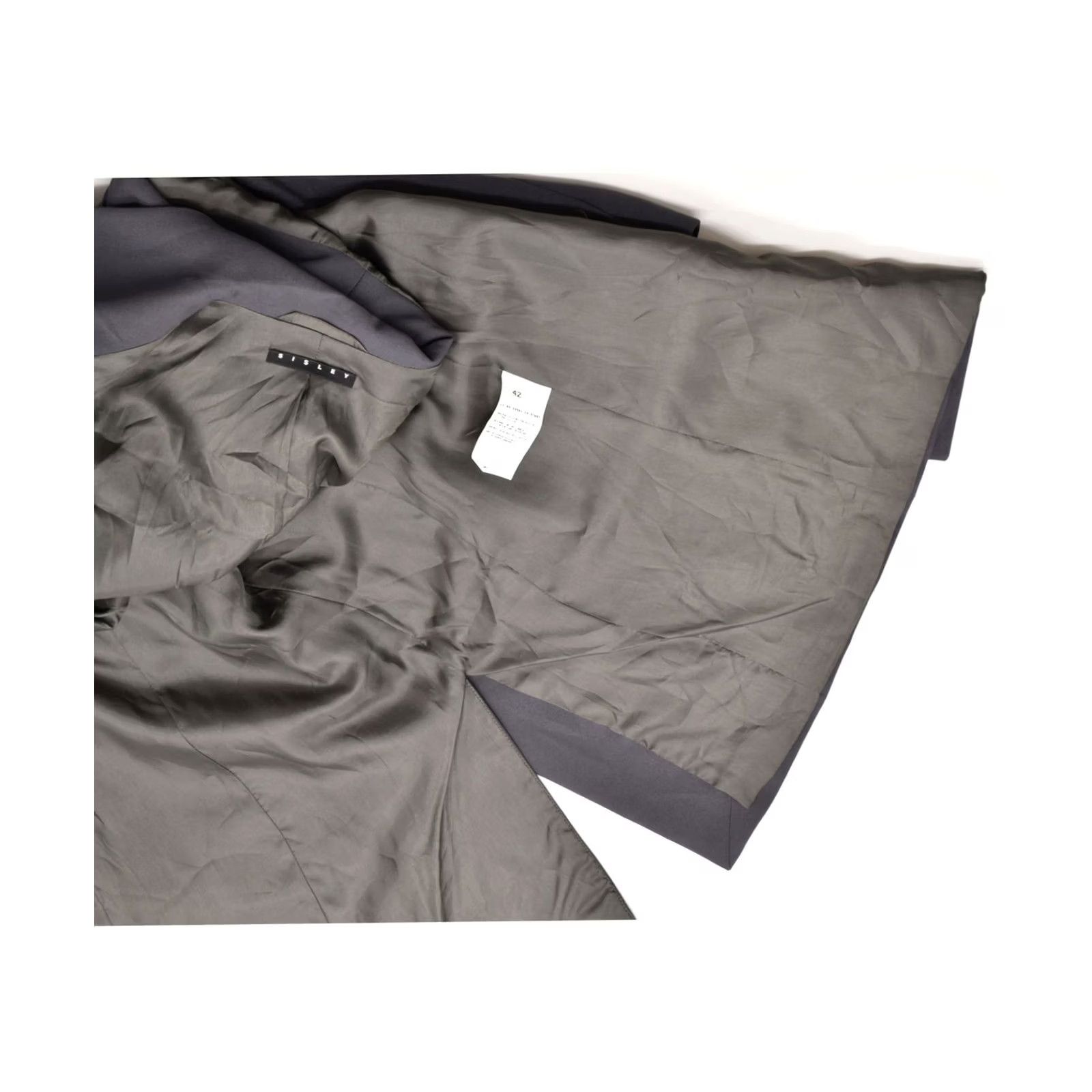 Sisley SISLEY Womens Blazer Jacket IT 42 Medium Grey Polyester Long Line Size M / US 6-8 / IT 42-44 - 4 Thumbnail