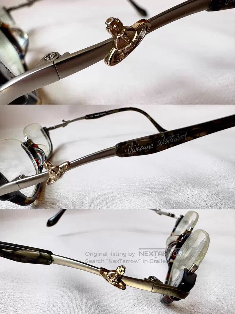 Vivienne Westwood Vivienne Westwood Blue tortoise shell Saturn half-frame gl Size ONE SIZE - 3 Thumbnail