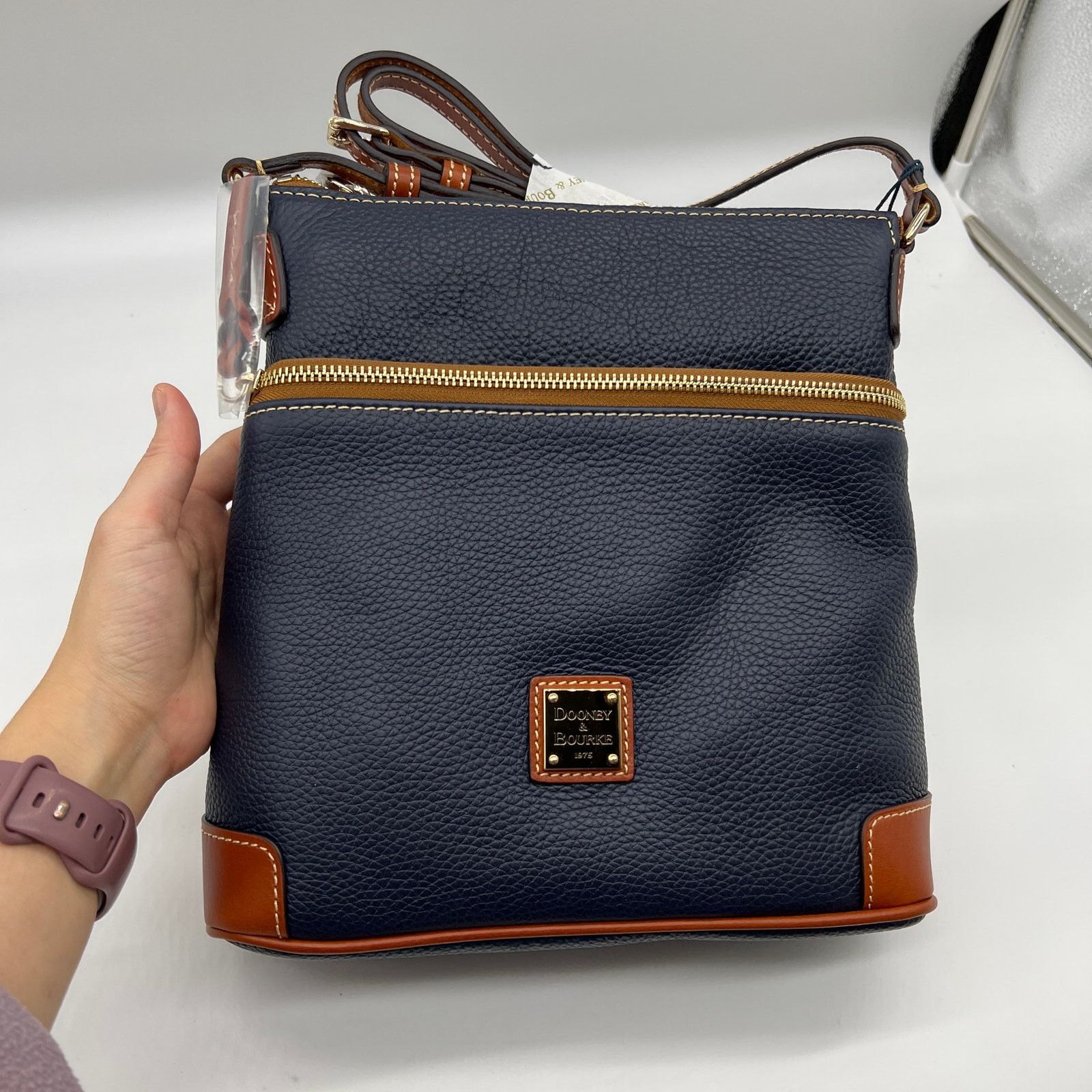 Dooney & Bourke Dooney & Bourke Pebble Leather Crossbody Bags Midnight Blue Size ONE SIZE - 10 Thumbnail