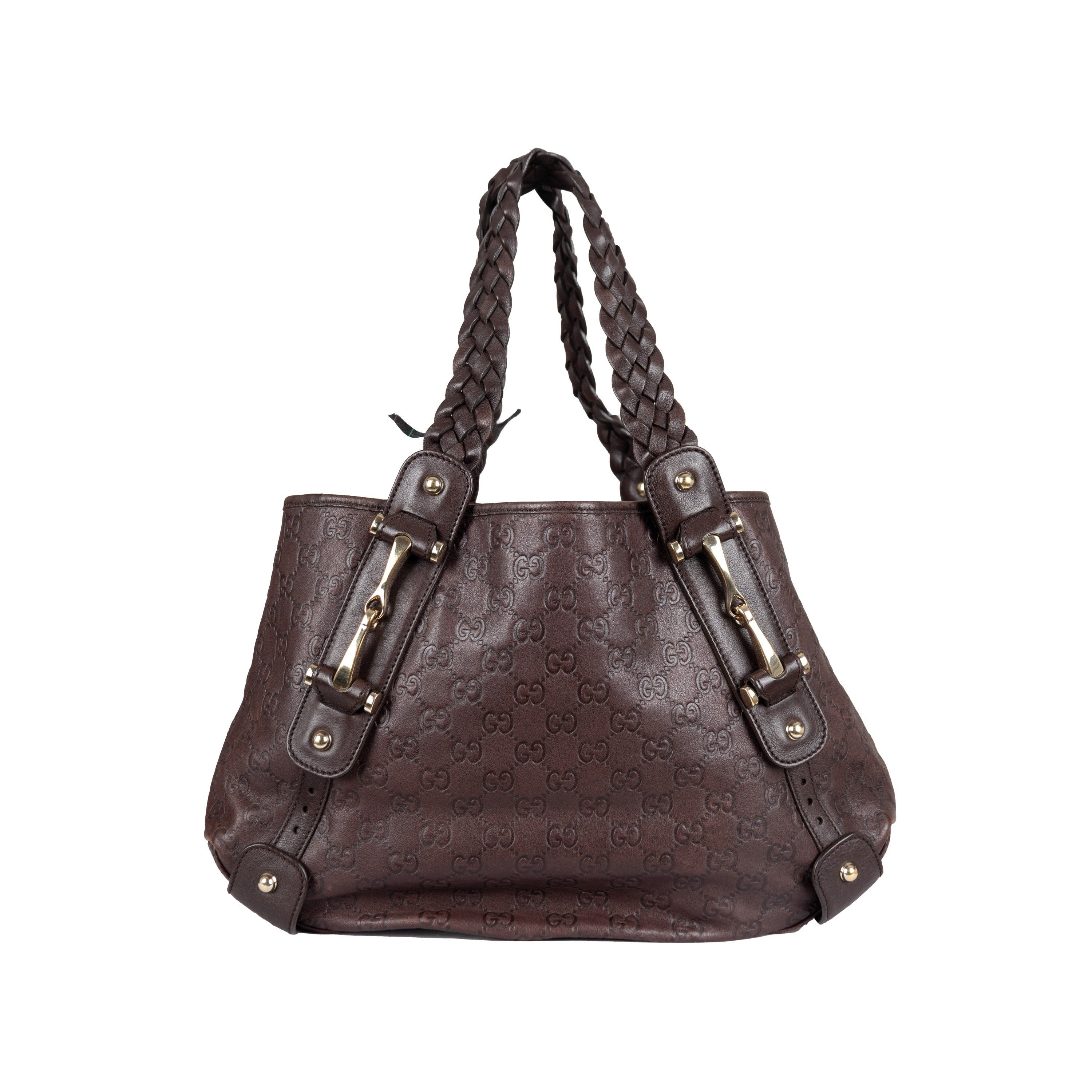 image of Gucci Gucci Guccissima Horsebit Pelham Shoulder Bag in Brown, Women's