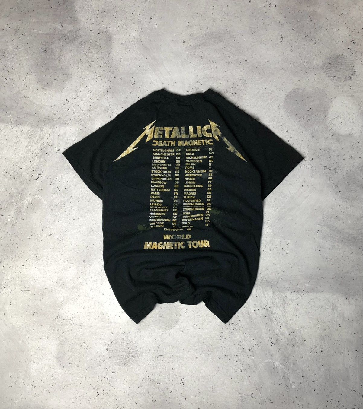 Band Tees × Metallica × Vintage Vintage Metallica Death Magnetic World Tour T-Shirt 2009 Size US S / EU 44-46 / 1 - 8 Thumbnail