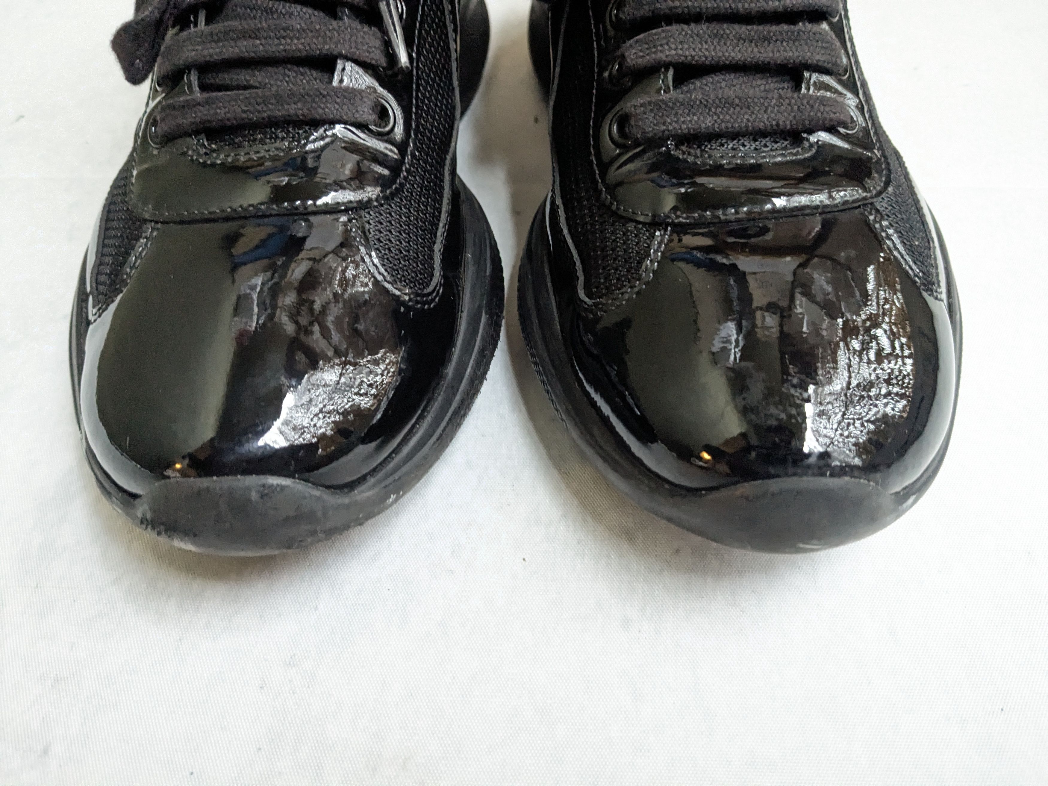 Prada Prada America's Cup Sneakers Black Patent Leather 8 Red Size US 8 / EU 41 - 4 Thumbnail