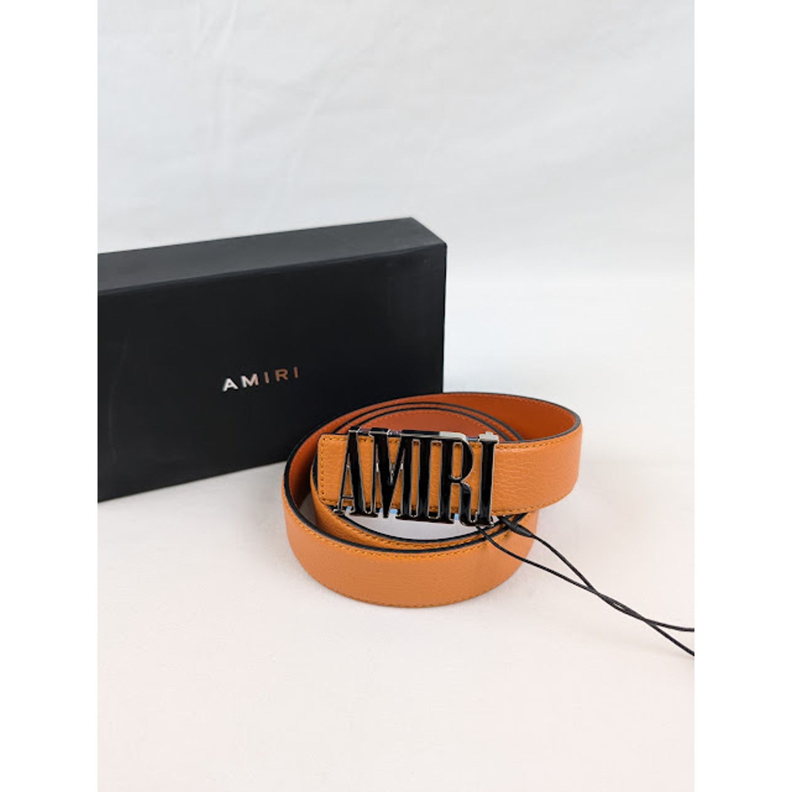 o1rshd1 Q: 2 / Size: 90 / Pebbled Amiri Belt in Orange