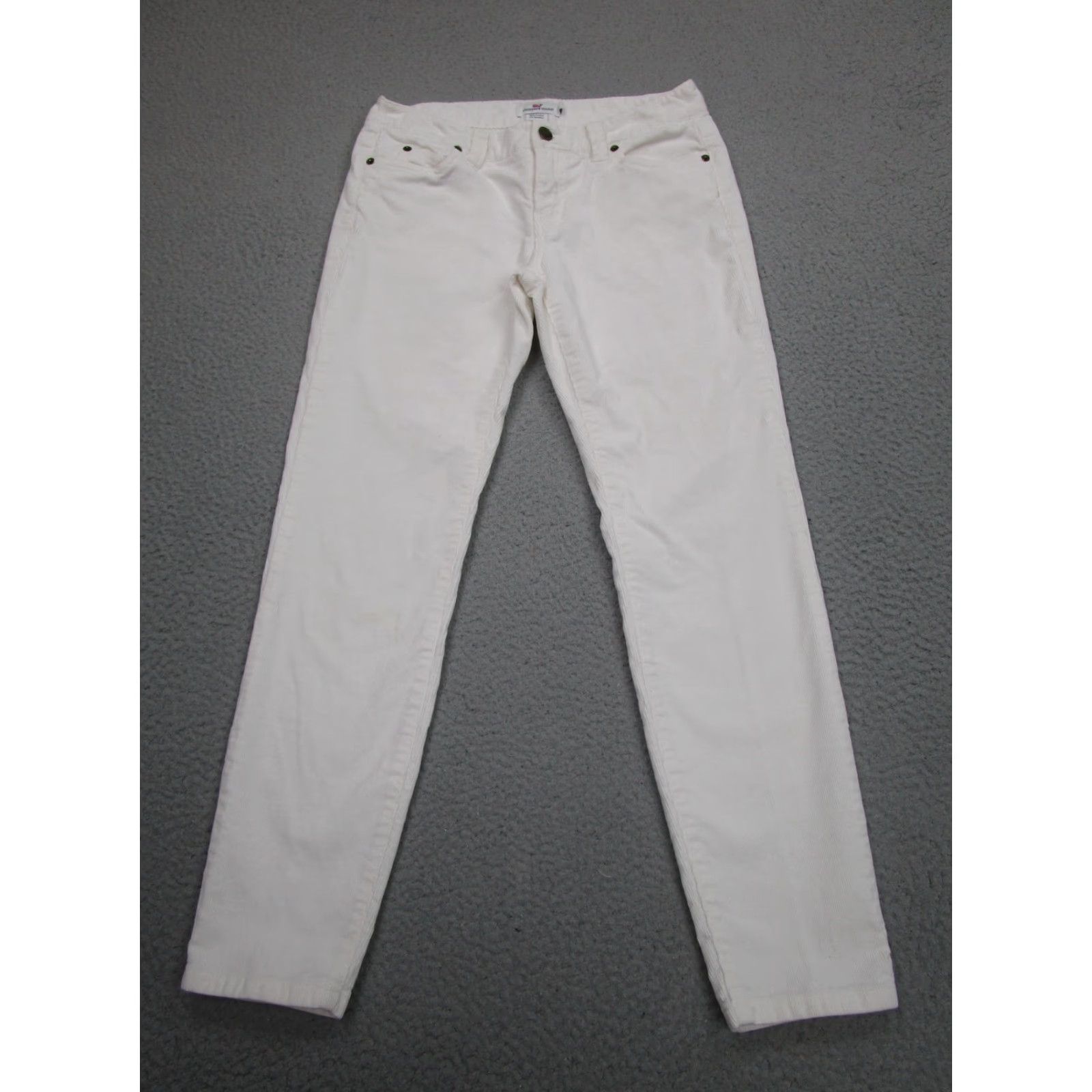 Vineyard Vines VINEYARD VINES Pants Womens 2 White Corduroy Skinny Leg Stretch Ankle Jeans Size 26" / US 2 / IT 38 - 2 Thumbnail