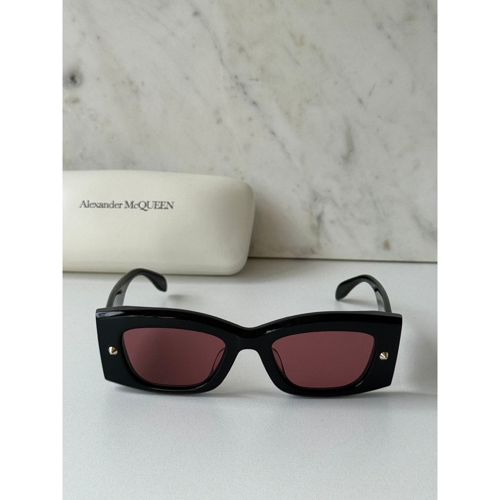 Alexander McQueen NEW Alexander McQueen AM0426S Black Pink Lens Sunglasses Size ONE SIZE - 3 Thumbnail