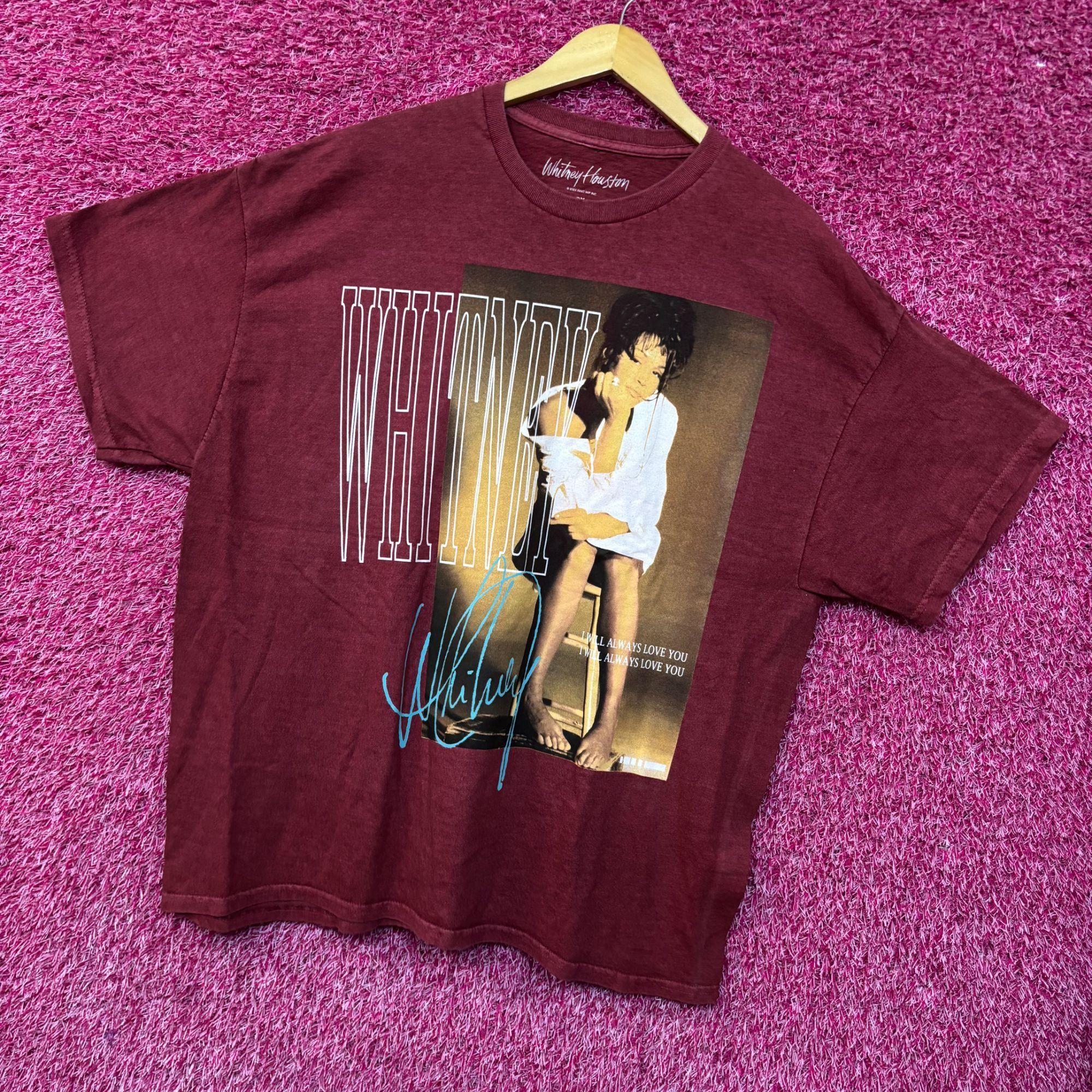 Other Whitney Houston I Will Always Love You Washed Graphic Burgun Size US XXL / EU 58 / 5 - 3 Thumbnail