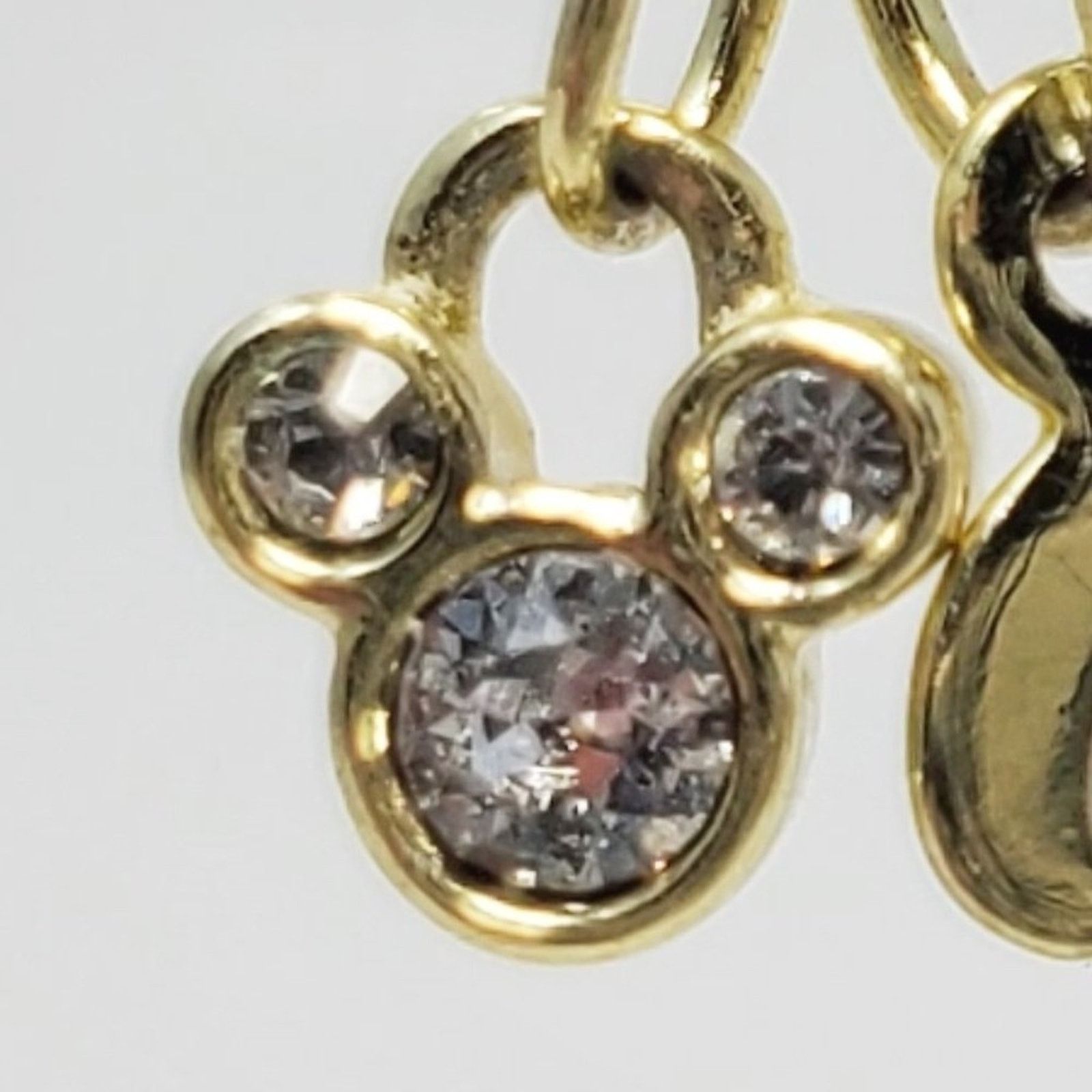 Disney Disney Mickey White Rhinestone & Gold Initial J Necklace Size ONE SIZE - 2 Thumbnail