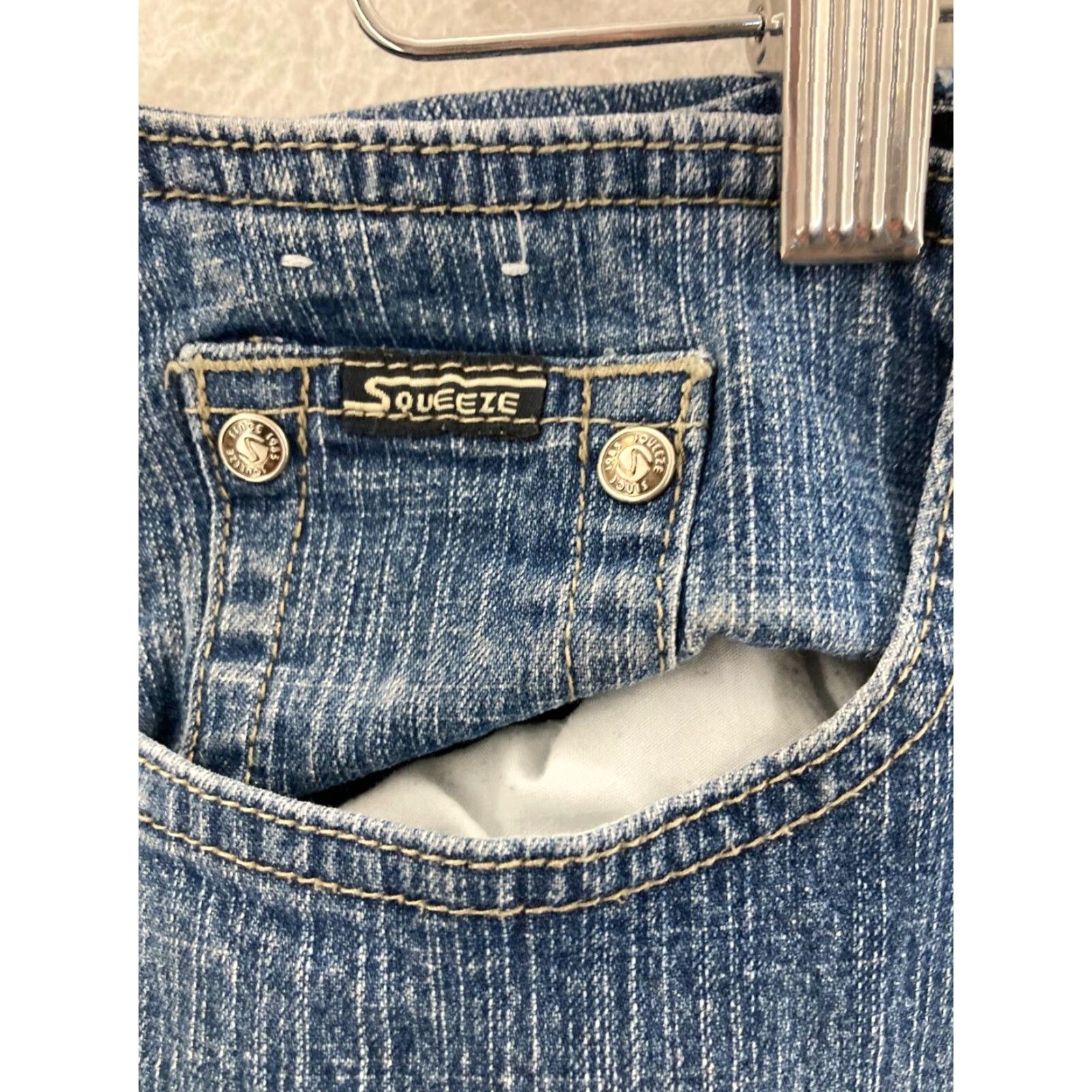 Vintage VINTAGE Squeeze Jeans Womens Jeans 9 Blue Bootcut Stretch Denim 90s Womens Size 30" / US 8 / IT 44 - 7 Thumbnail