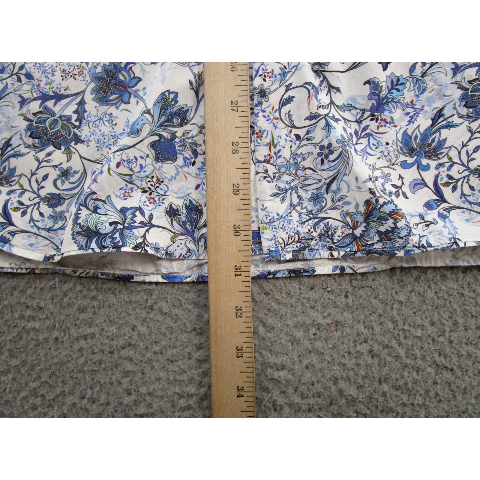 Vintage HAMMER MADE Button-Down Dress Shirt Mens Floral Blue 100% Cotton 42/16.5 Size 42R - 7 Thumbnail