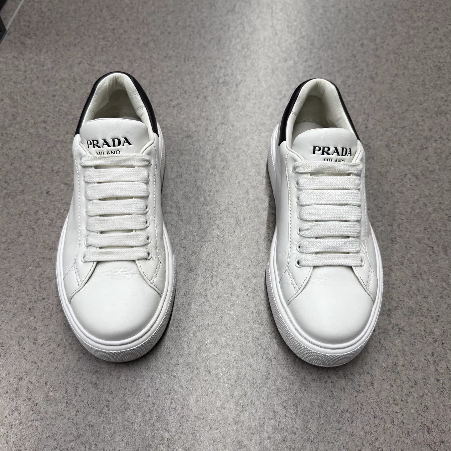 Prada Prada Black Tail White Platform Sneakers K15 Size US 6.5 / EU 39-40 - 5 Thumbnail