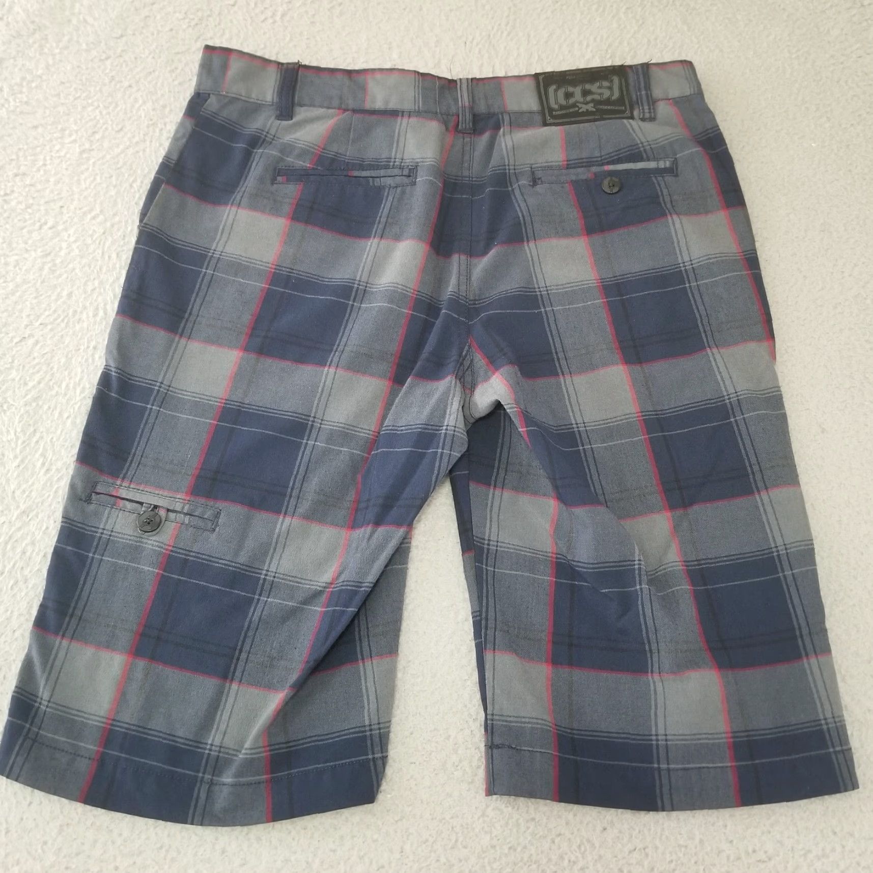 Vintage CCS Shorts Mens 30 Blue Plaid Chino Short Casual Athletic Hybrid Flex Belt Loops Logo Button Pockets 30in Regular Spring Summer MD? Wait. Size US 30 / EU 46 - 4 Thumbnail