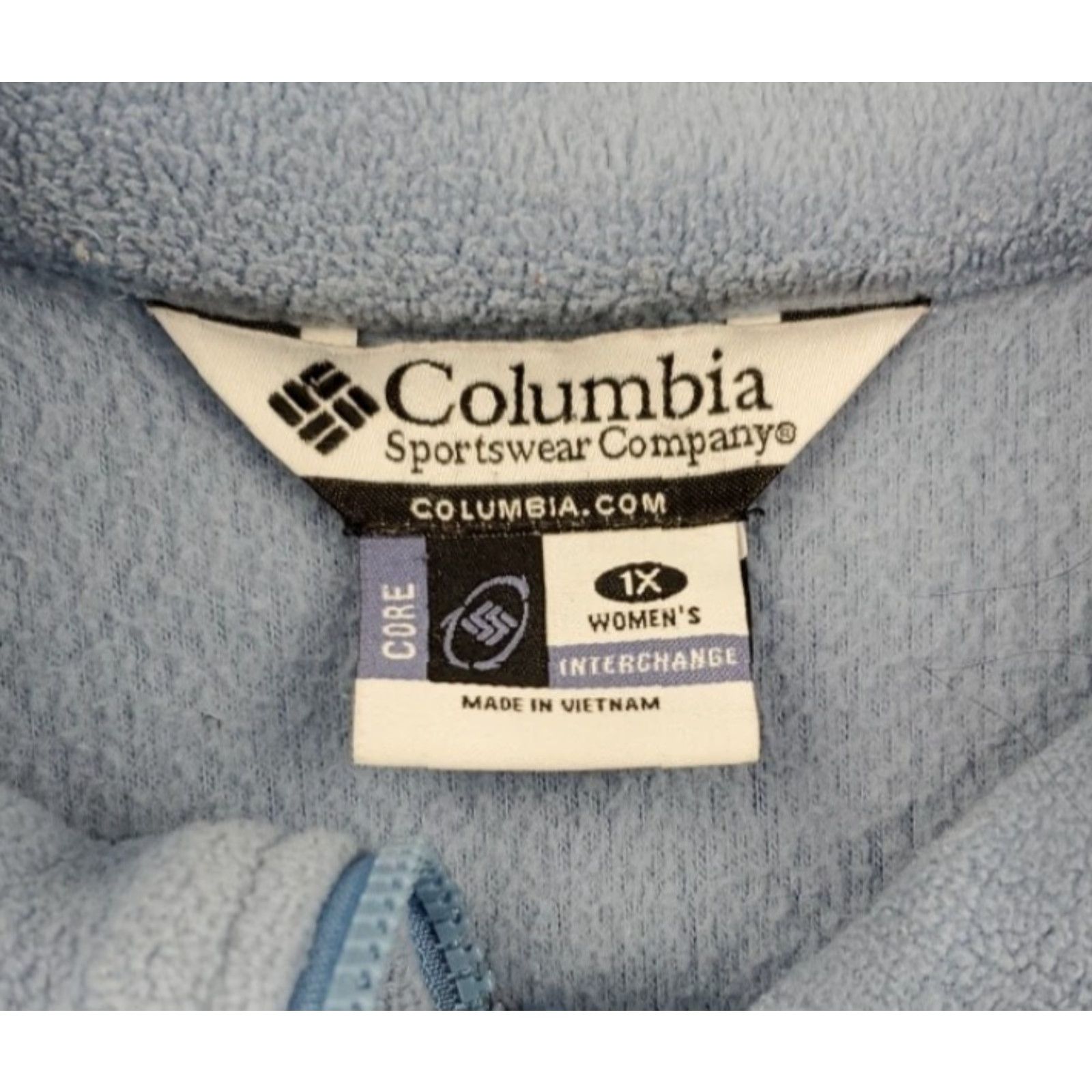 Vintage Columbia Core Jacket Womens 1X Plus Fleece Full Zip Long Sleeve Light Blue Size XL / US 12-14 / IT 48-50 - 2 Thumbnail