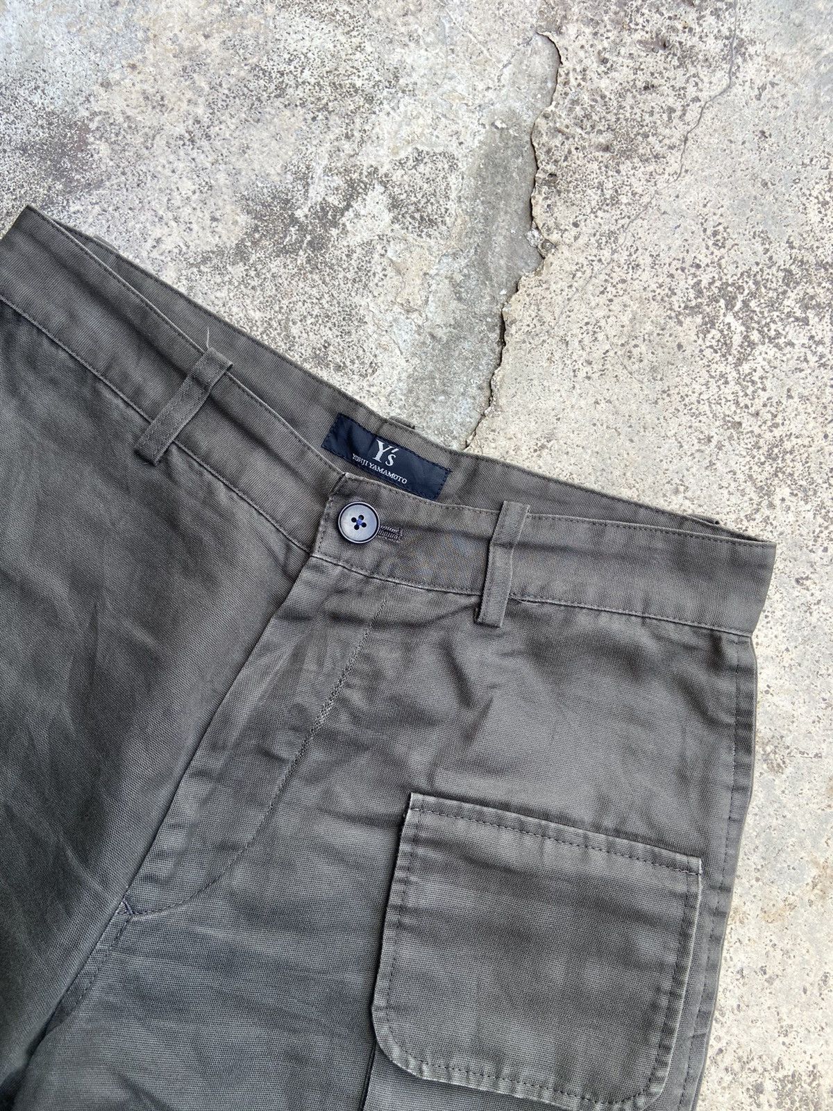 Yohji Yamamoto AW2003 Y's Ramie Blend Wide Cropped Trousers Cargo Pocket Size US 32 / EU 48 - 3 Thumbnail