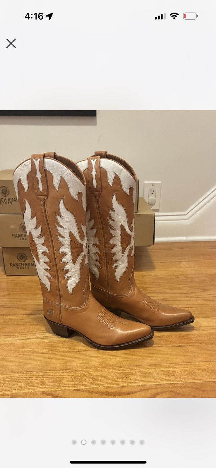 Double D Ranch Ranch Road Scarlet Firebird Cowboy Boots Size US 7 / IT 37 - 1 Thumbnail